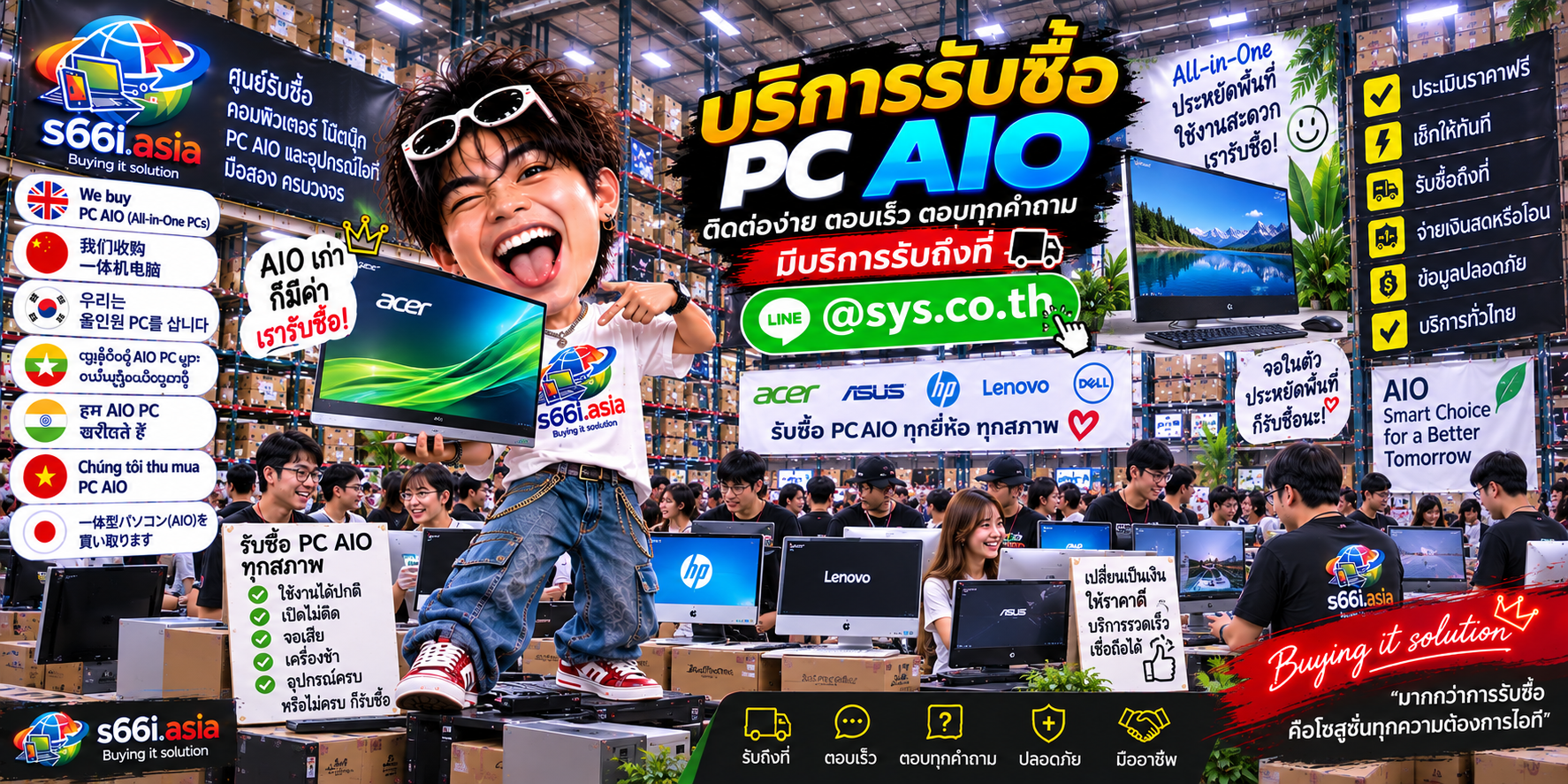 ติดต่อ LINE @sys.co.th เพื่อขาย PC AIO กับ s66i.asia