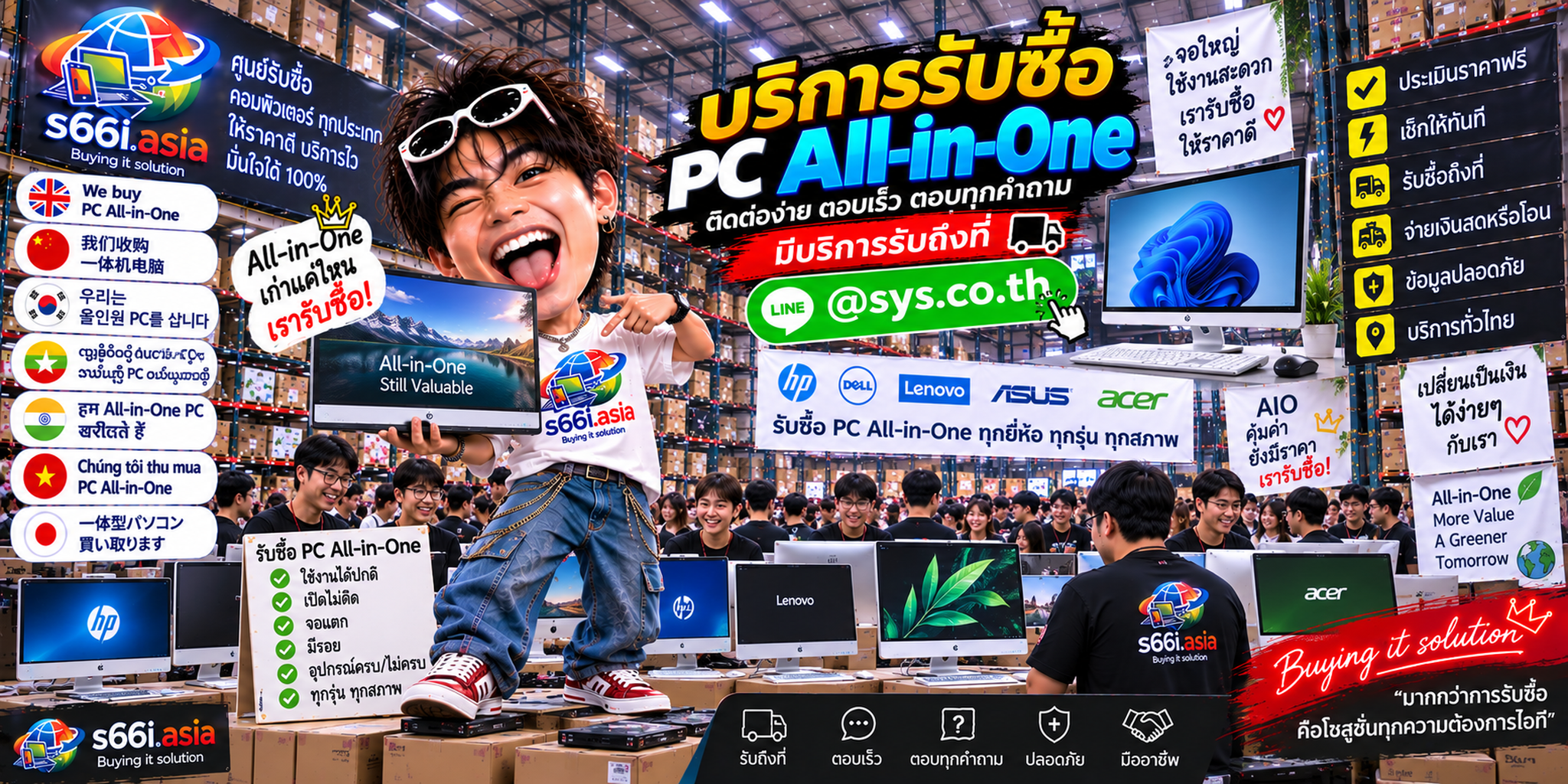 ช่องทาง LINE @sys.co.th สำหรับขาย PC All in One ให้ s66i.asia