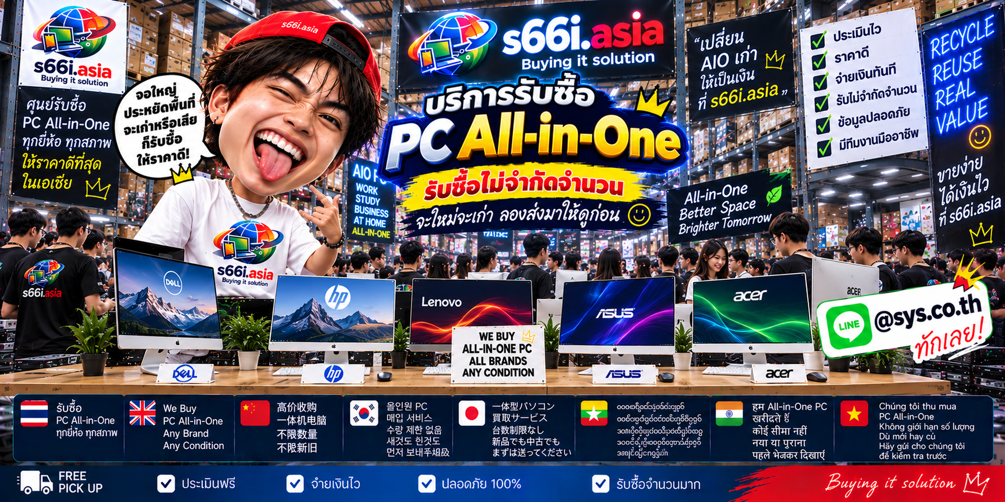 ทีมงาน s66i.asia รับซื้อ PC All in One ในโกดังไอที