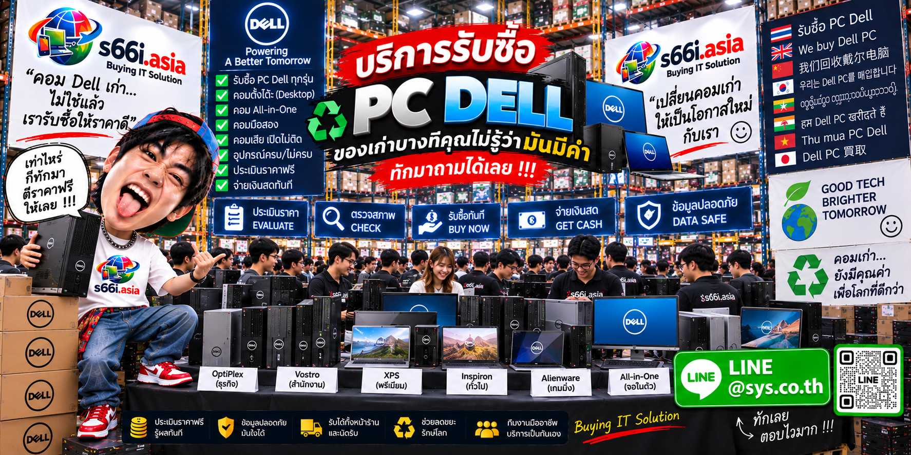 โกดังรับซื้อ PC Dell s66i.asia มีคอมพิวเตอร์ Dell และลูกค้าจำนวนมาก