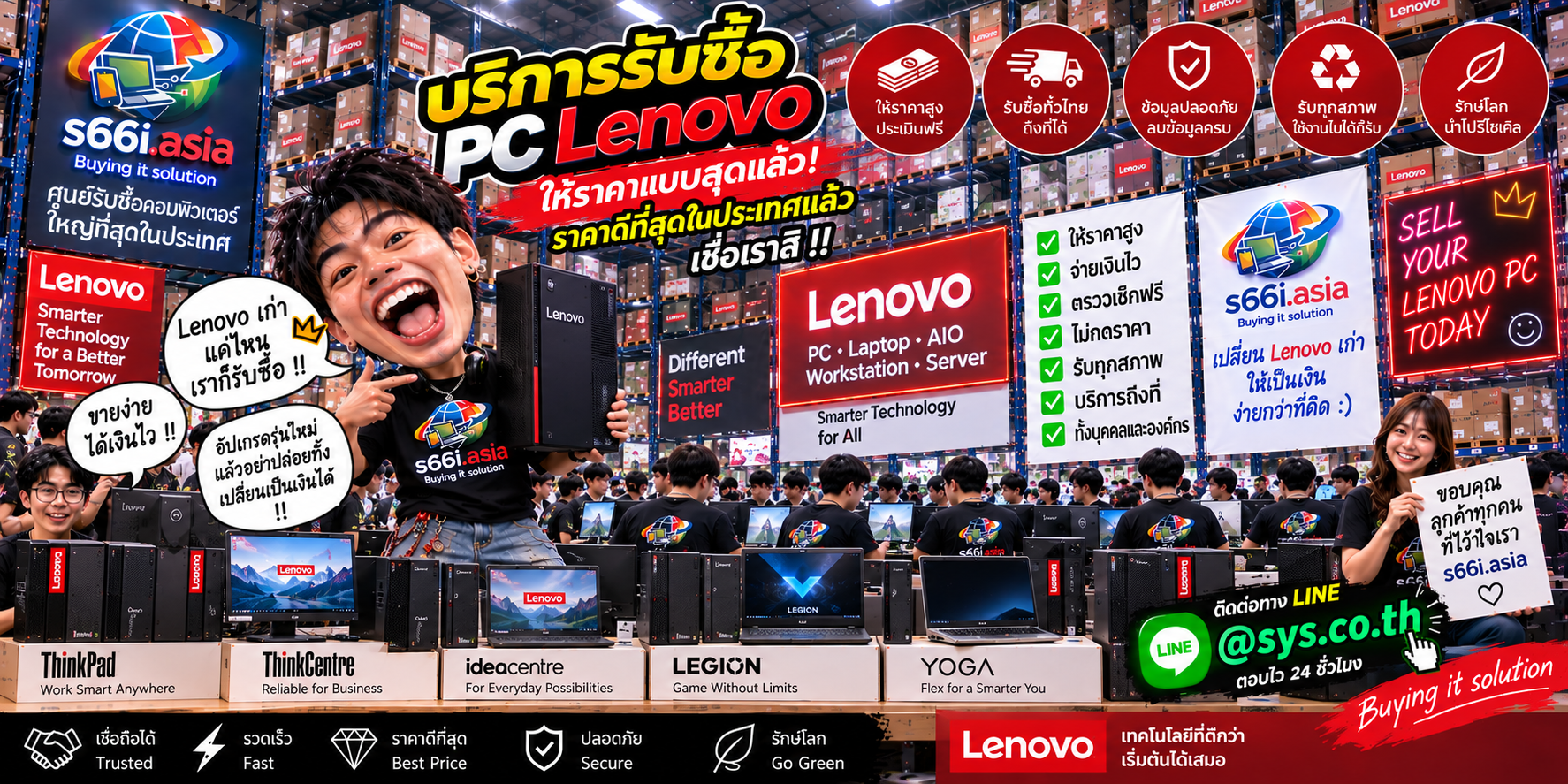 s66i.asia Buying IT Solution รับซื้อ PC Lenovo ติดต่อ LINE @sys.co.th