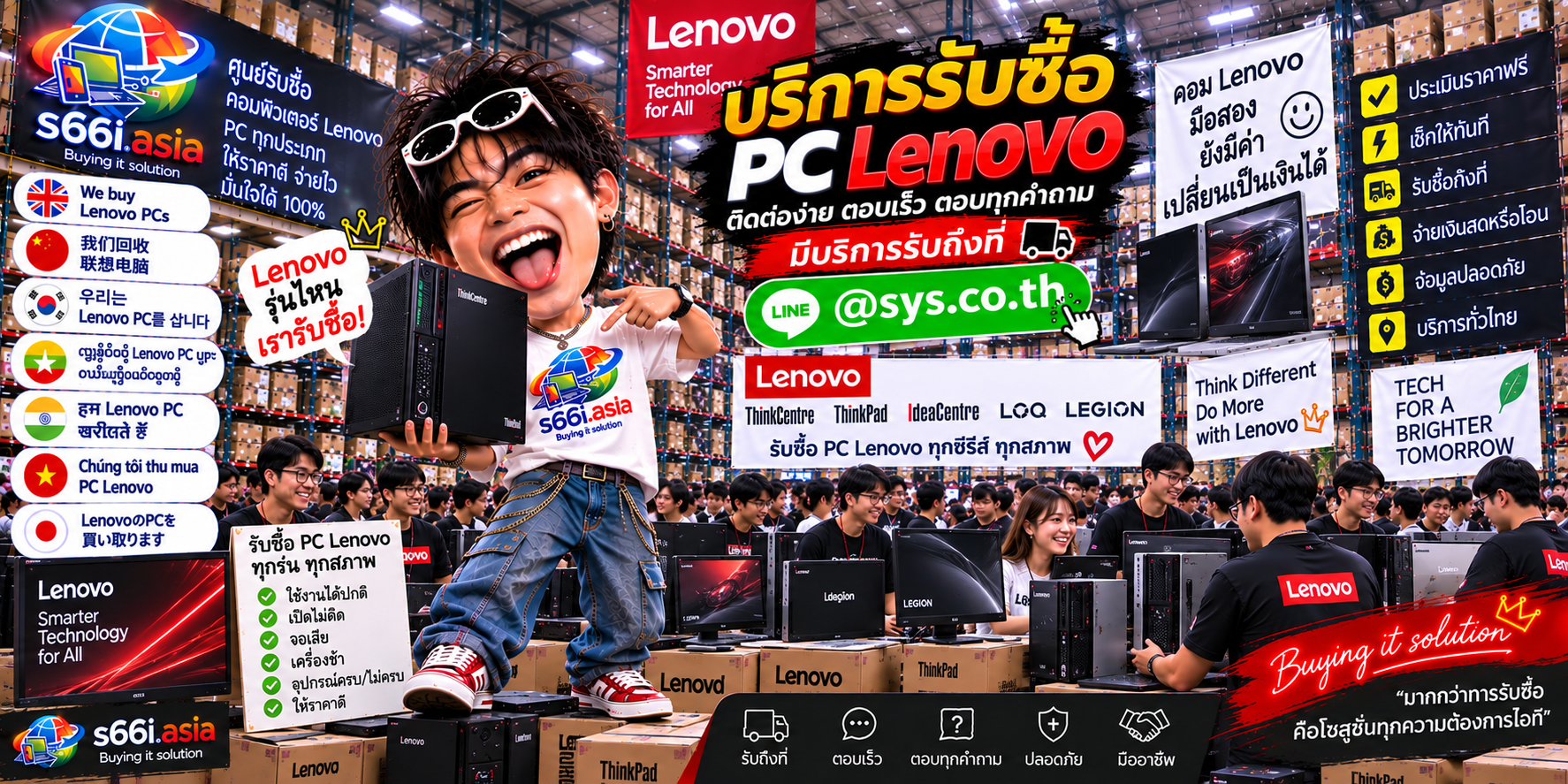 ช่องทาง LINE @sys.co.th สำหรับขาย PC Lenovo ให้ s66i.asia