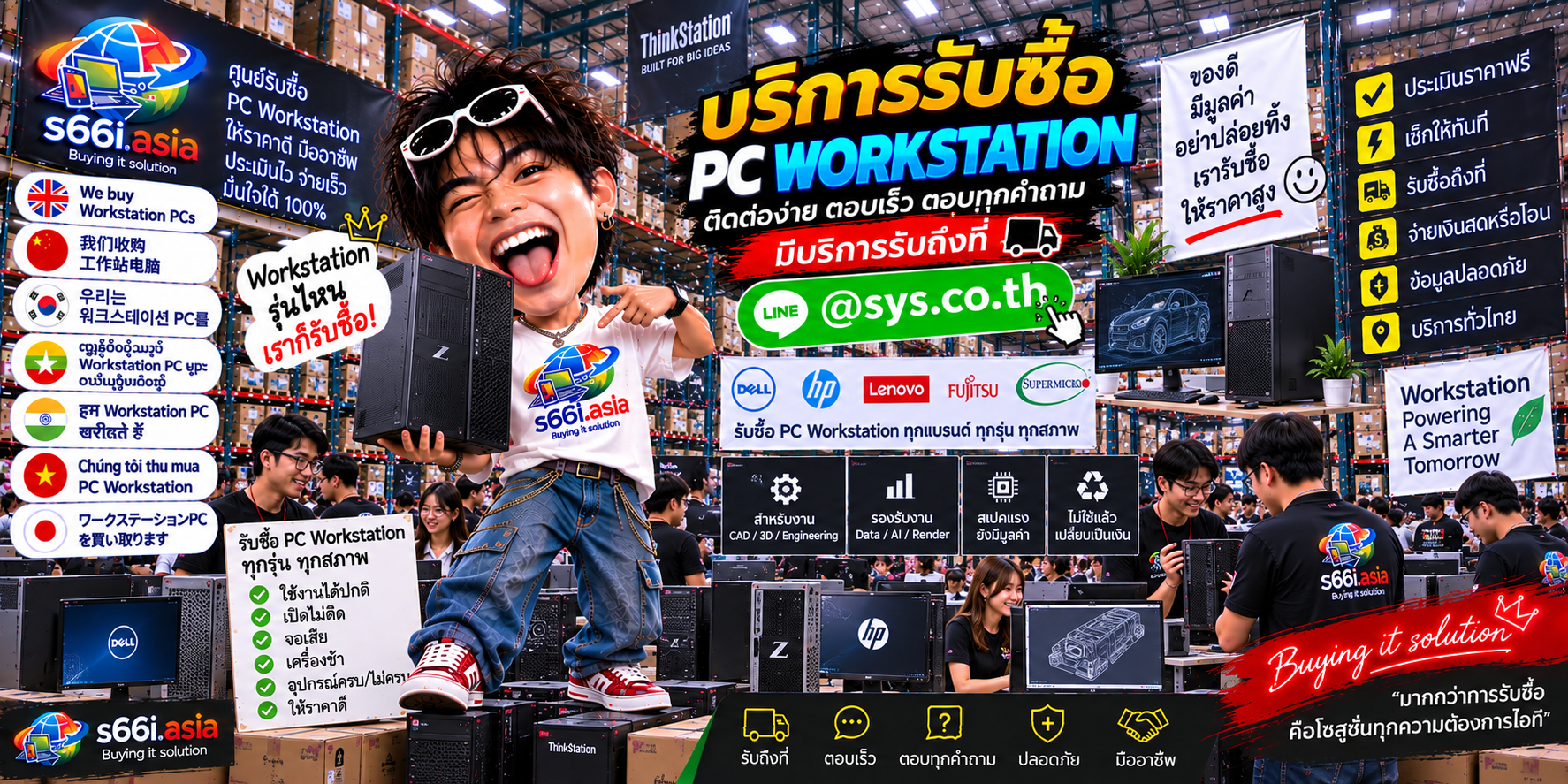 ติดต่อ LINE @sys.co.th สำหรับขาย PC Workstation ให้ s66i.asia