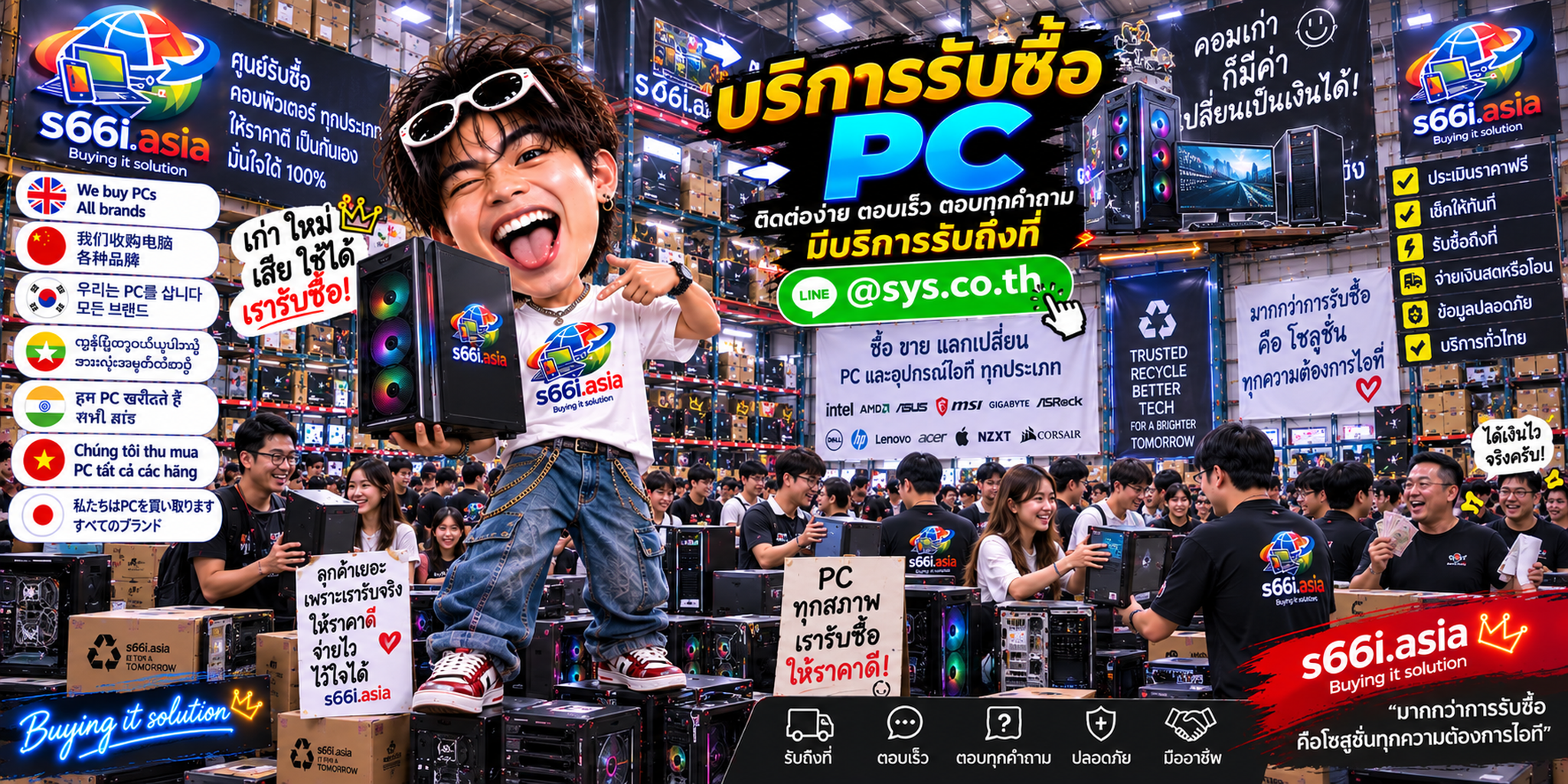 ช่องทาง LINE @sys.co.th สำหรับขาย PC ให้ s66i.asia