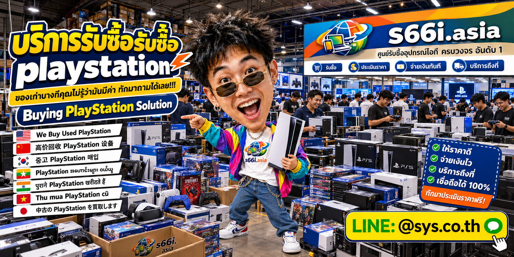 ทีมงาน s66i.asia รับซื้อ PlayStation ในโกดังไอที