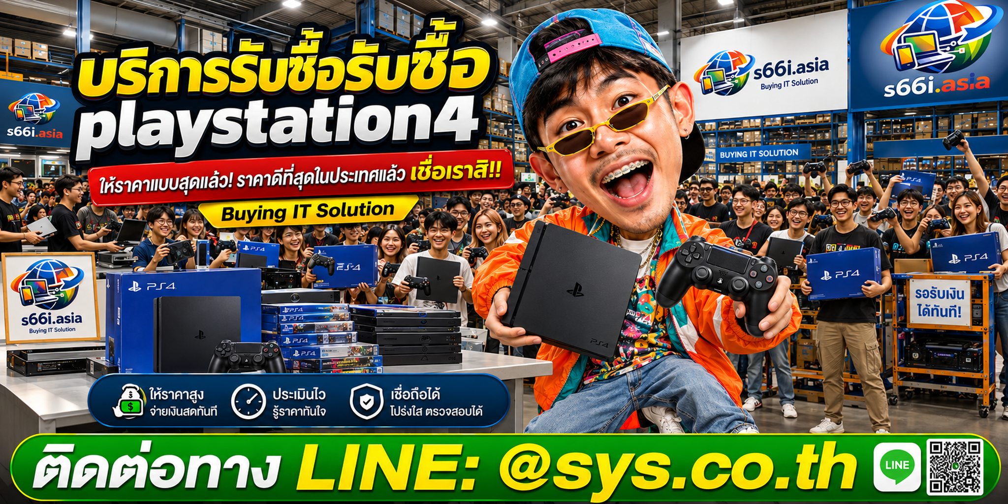 โกดังรับซื้อ PlayStation 4 s66i.asia มี PS4 และผู้ใช้บริการจำนวนมาก