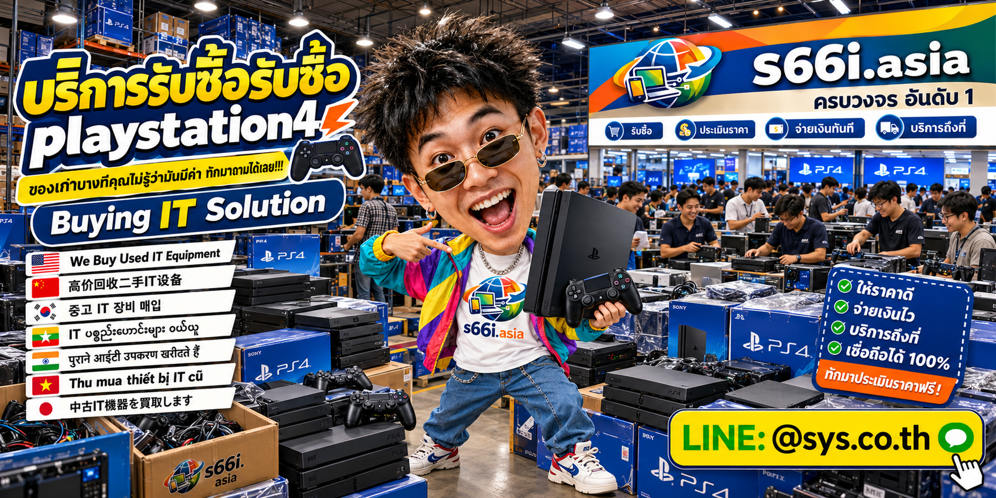 ทีมงาน s66i.asia รับซื้อ PlayStation 4 ในโกดังไอที