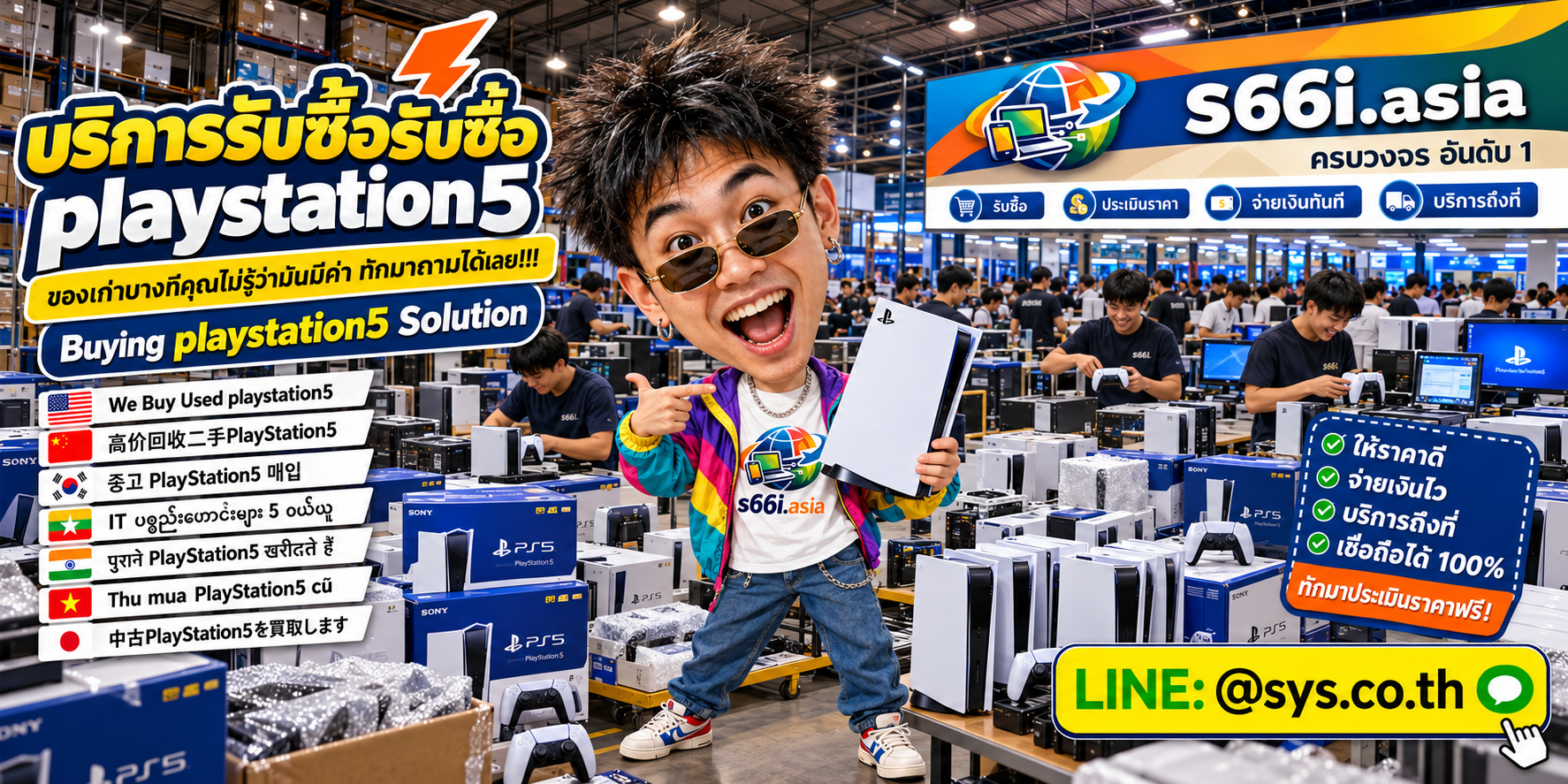 ทีมงาน s66i.asia รับซื้อ PlayStation 5 ในโกดังไอที