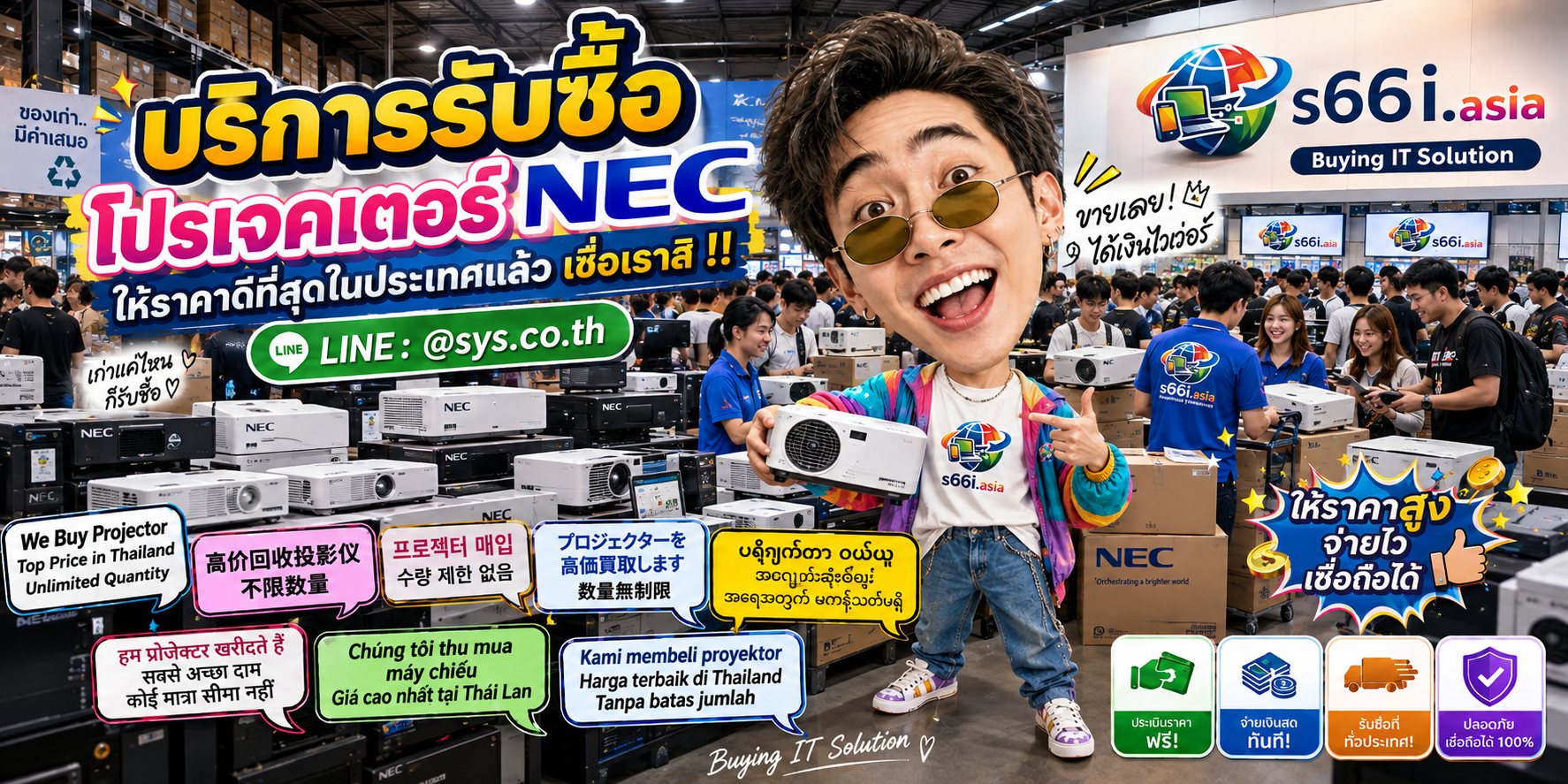 s66i.asia Buying IT Solution รับซื้อprojector nec ติดต่อ LINE @sys.co.th