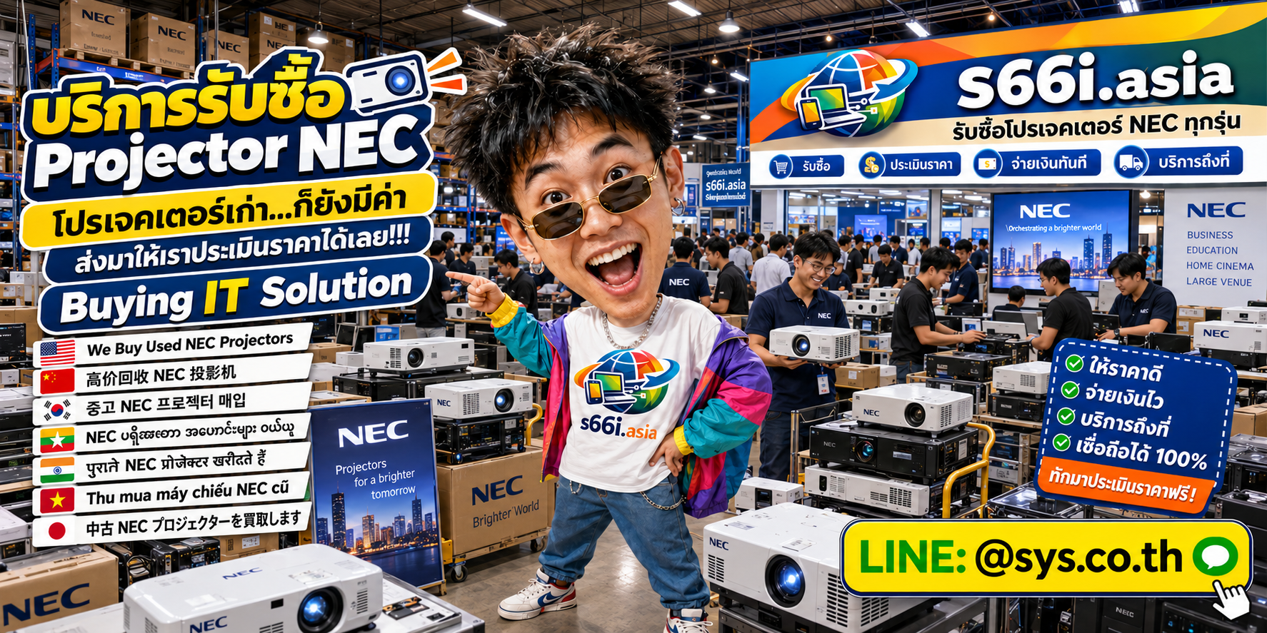 ทีมงาน s66i.asia รับซื้อ Projector NEC ในโกดังไอที