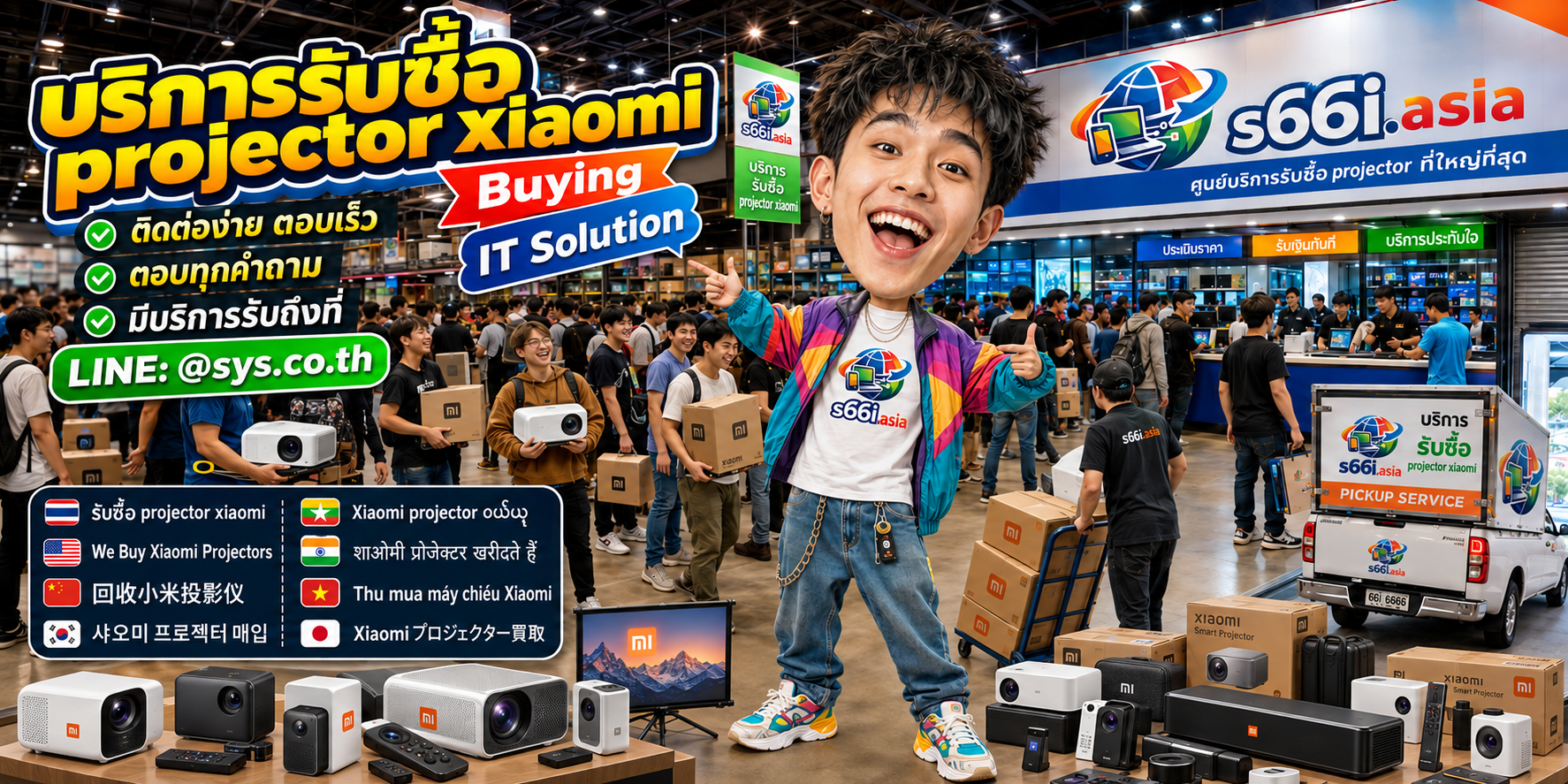 ช่องทาง LINE @sys.co.th สำหรับขาย Projector Xiaomi ให้ s66i.asia