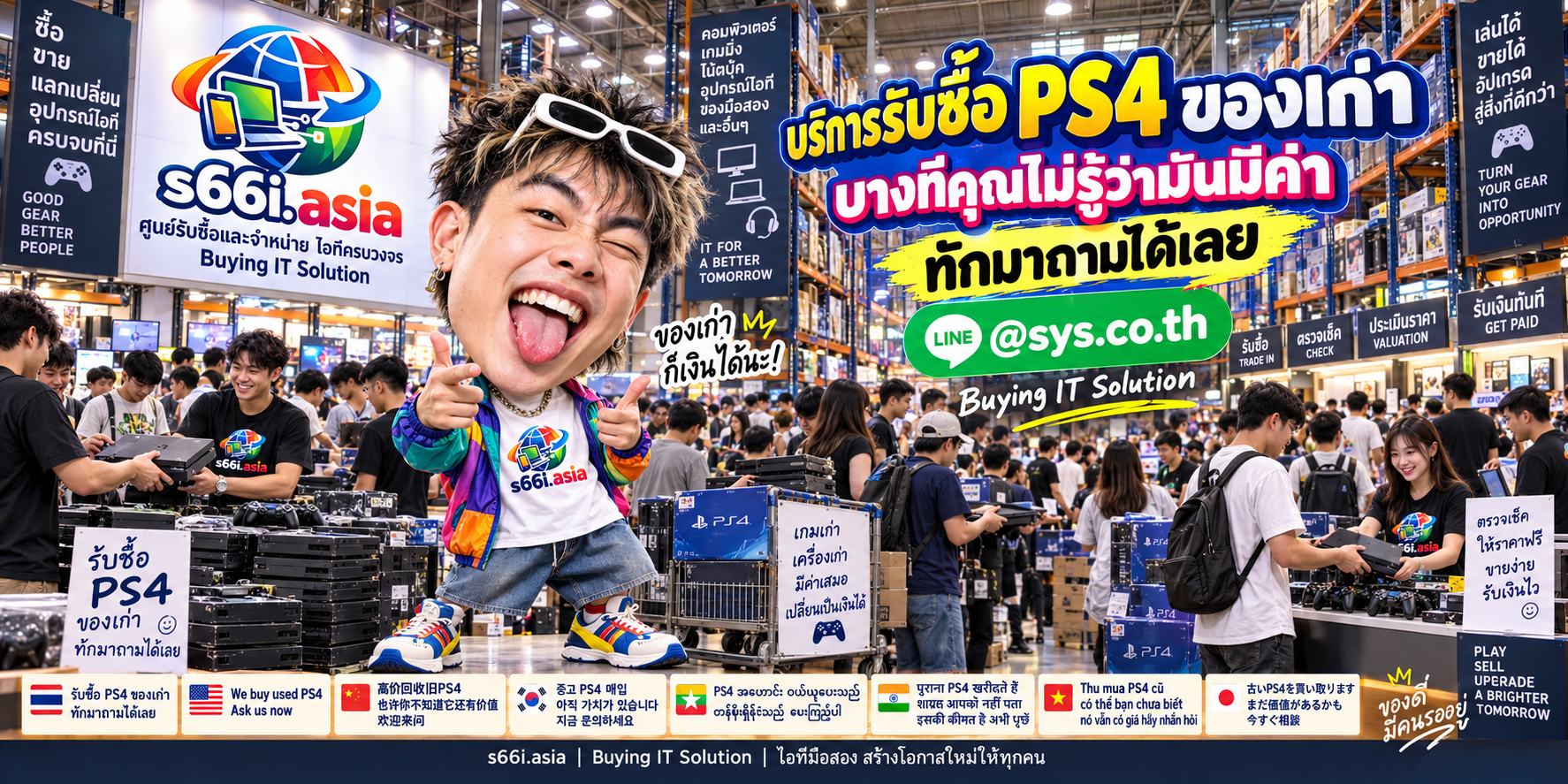 โกดังรับซื้อ PS4 s66i.asia มีเครื่องเกมและลูกค้าจำนวนมาก