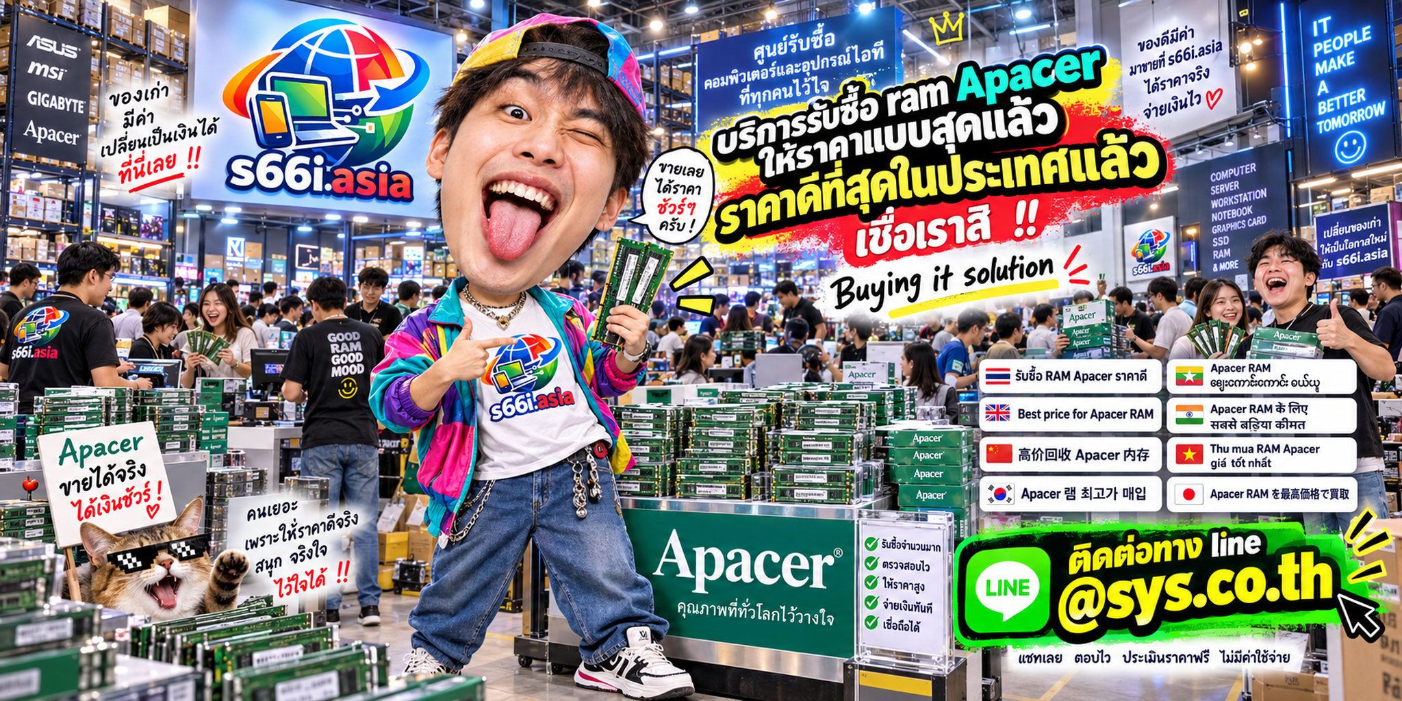 s66i.asia Buying IT Solution รับซื้อ RAM Apacer ติดต่อ LINE @sys.co.th
