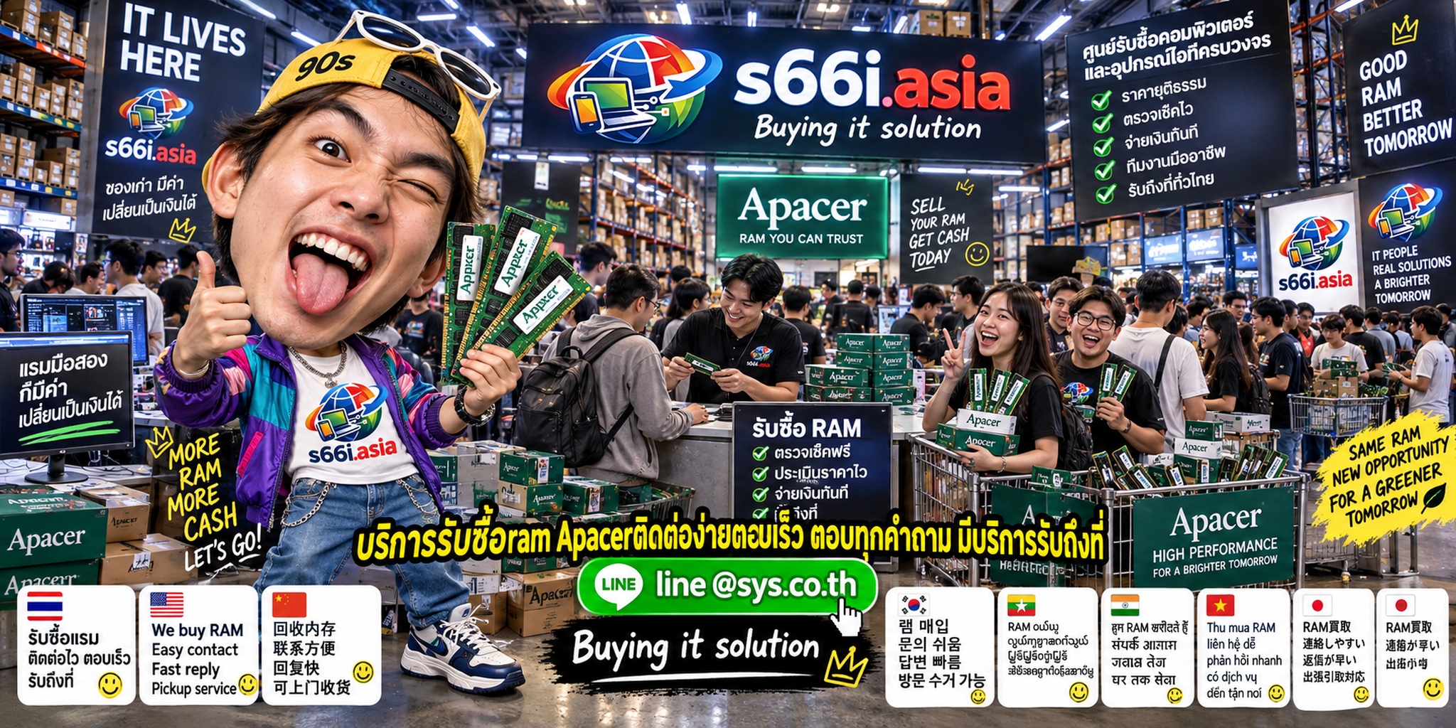 ติดต่อ LINE @sys.co.th เพื่อขาย RAM Apacer ให้ s66i.asia