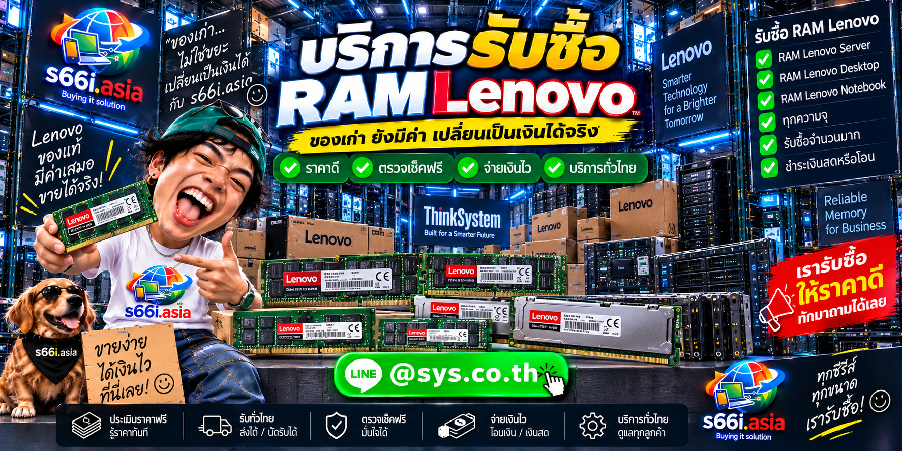 โกดังรับซื้อram Lenovo s66i.asia มี RAM Lenovo และทีมงานตรวจสินค้า