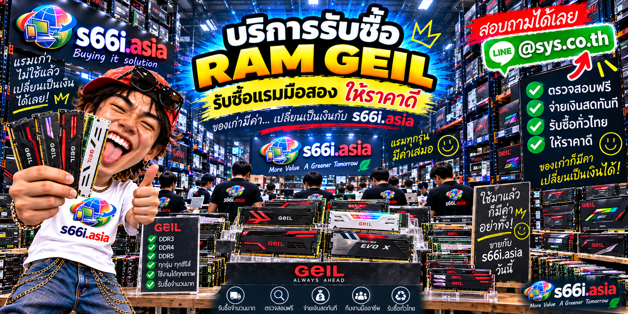 ทีมงาน s66i.asia รับซื้อ RAM GeIL ในโกดังไอที