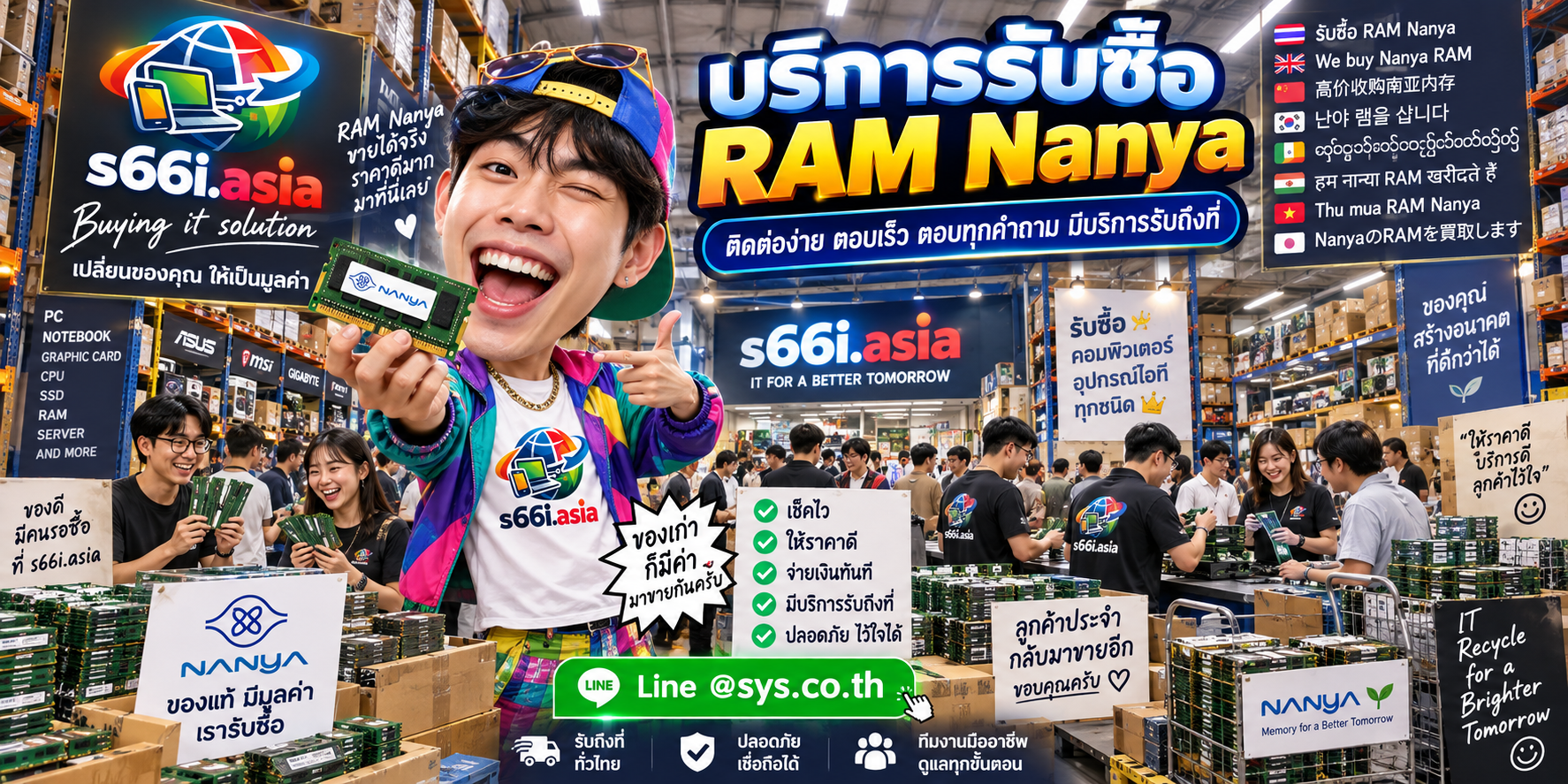 ช่องทาง LINE @sys.co.th สำหรับขาย RAM Nanya ให้ s66i.asia