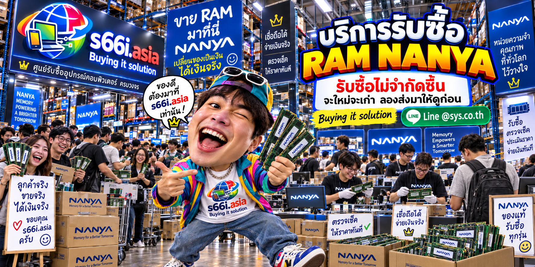 ทีมงาน s66i.asia รับซื้อ RAM Nanya ในโกดังไอที