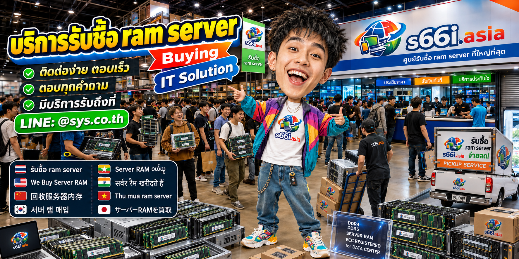 ช่องทาง LINE @sys.co.th สำหรับขาย RAM Server ให้ s66i.asia