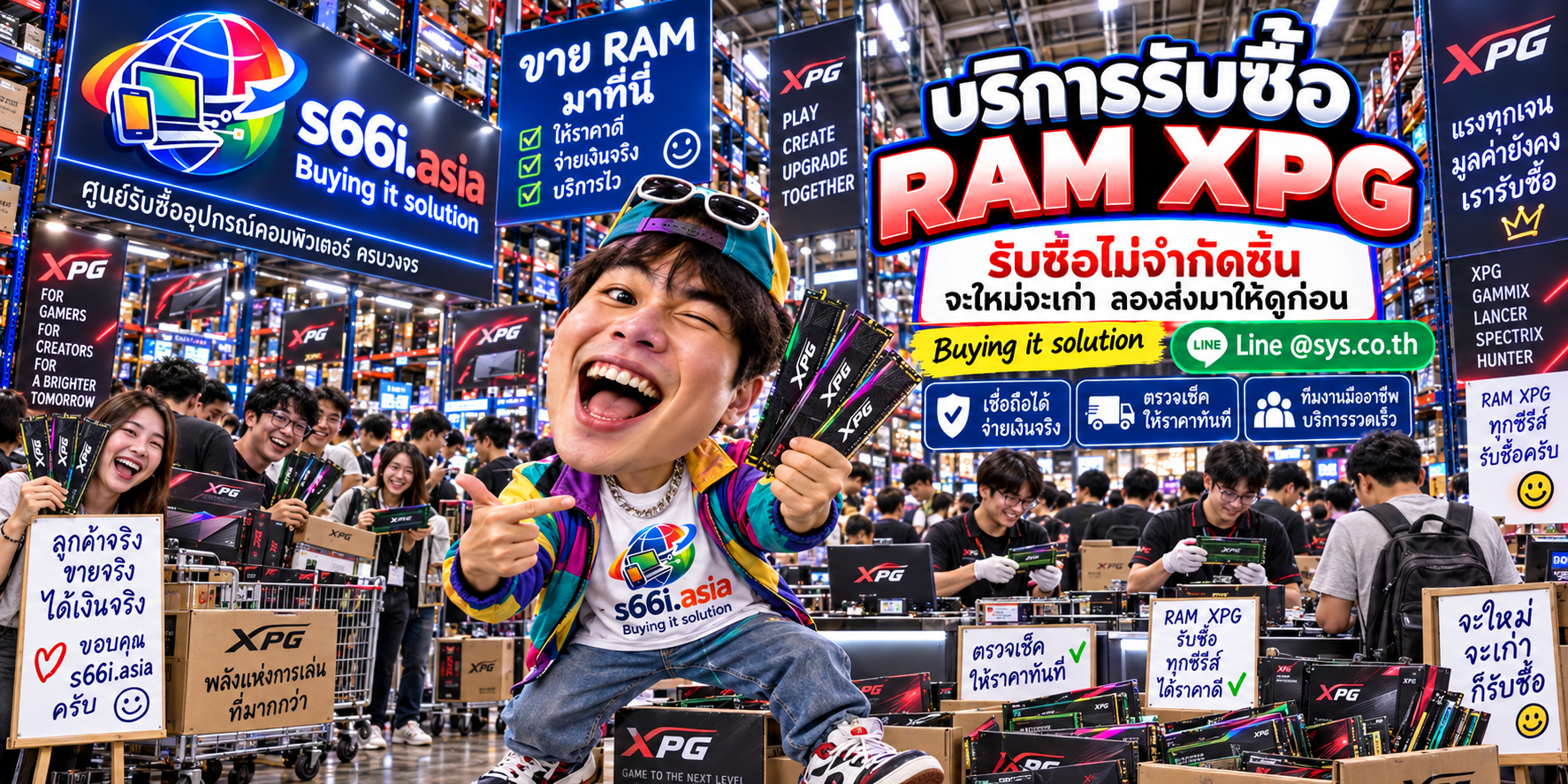 ทีมงาน s66i.asia รับซื้อ RAM XPG ในโกดังไอที