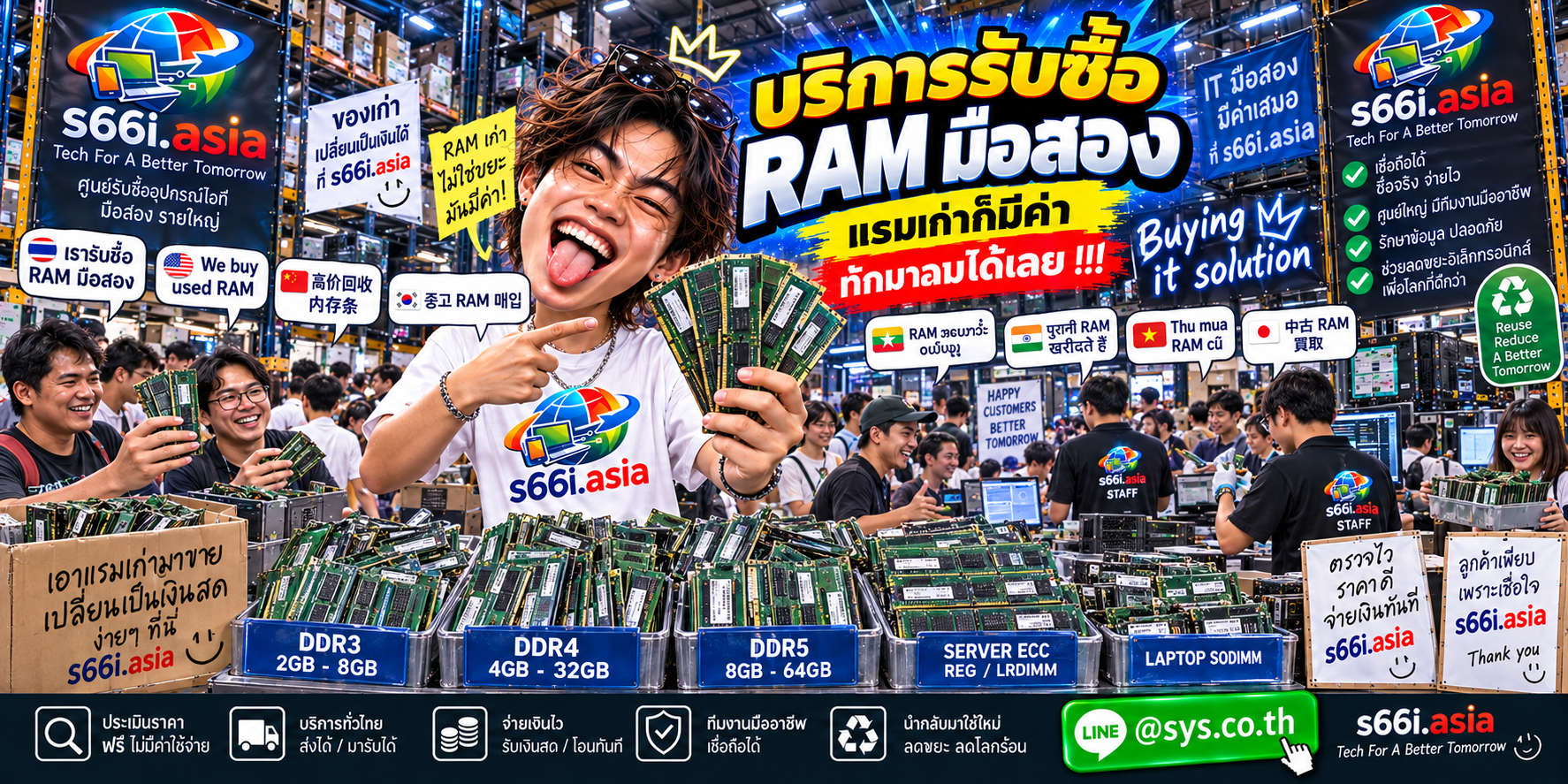 โกดังรับซื้อram s66i.asia มี RAM หลายประเภทและลูกค้าจำนวนมาก