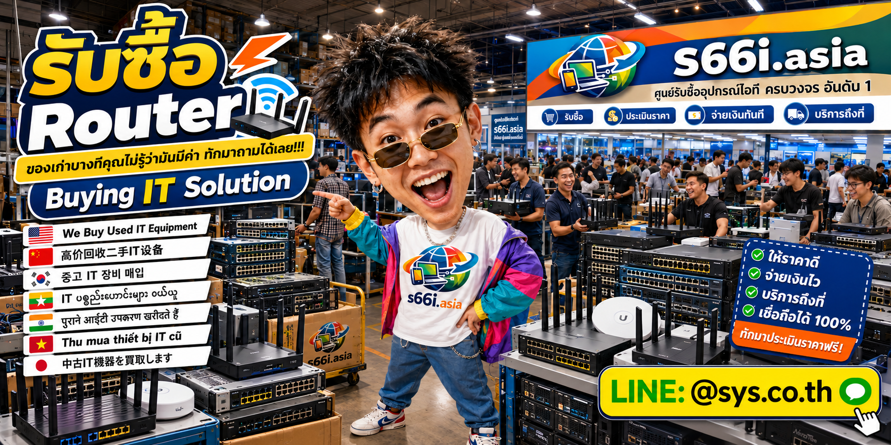 ทีมงาน s66i.asia รับซื้อ Router และ Network Equipment ในโกดังไอที