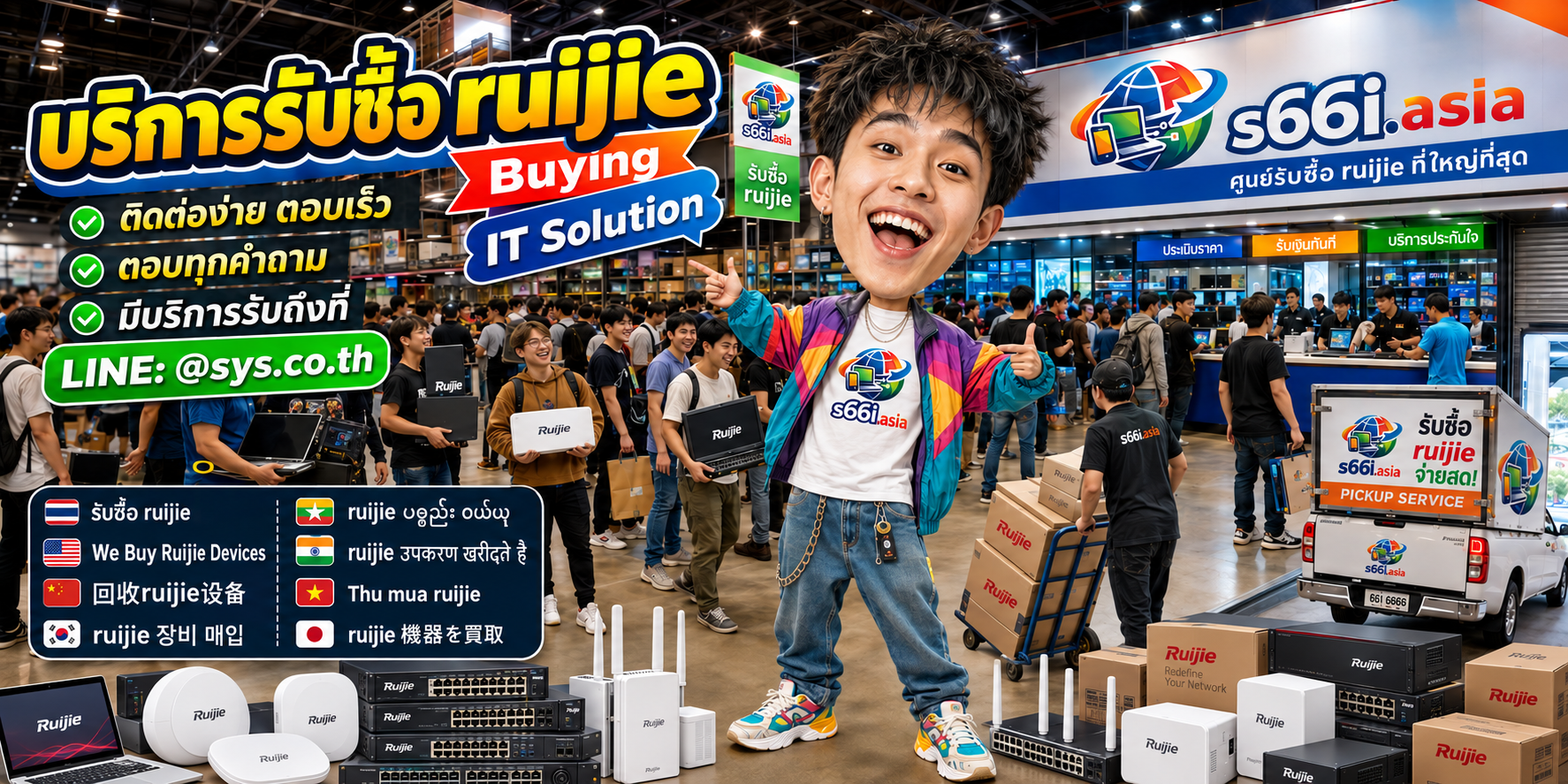 ช่องทาง LINE @sys.co.th สำหรับขาย Ruijie ให้ s66i.asia