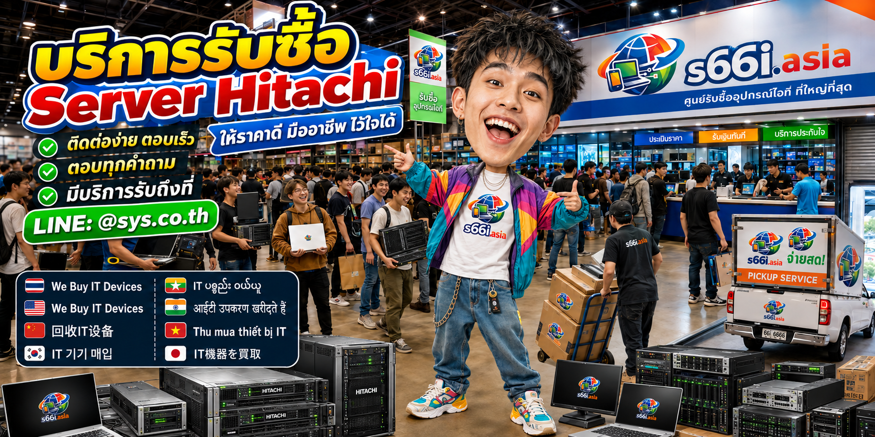 ช่องทาง LINE @sys.co.th สำหรับขาย Server Hitachi ให้ s66i.asia