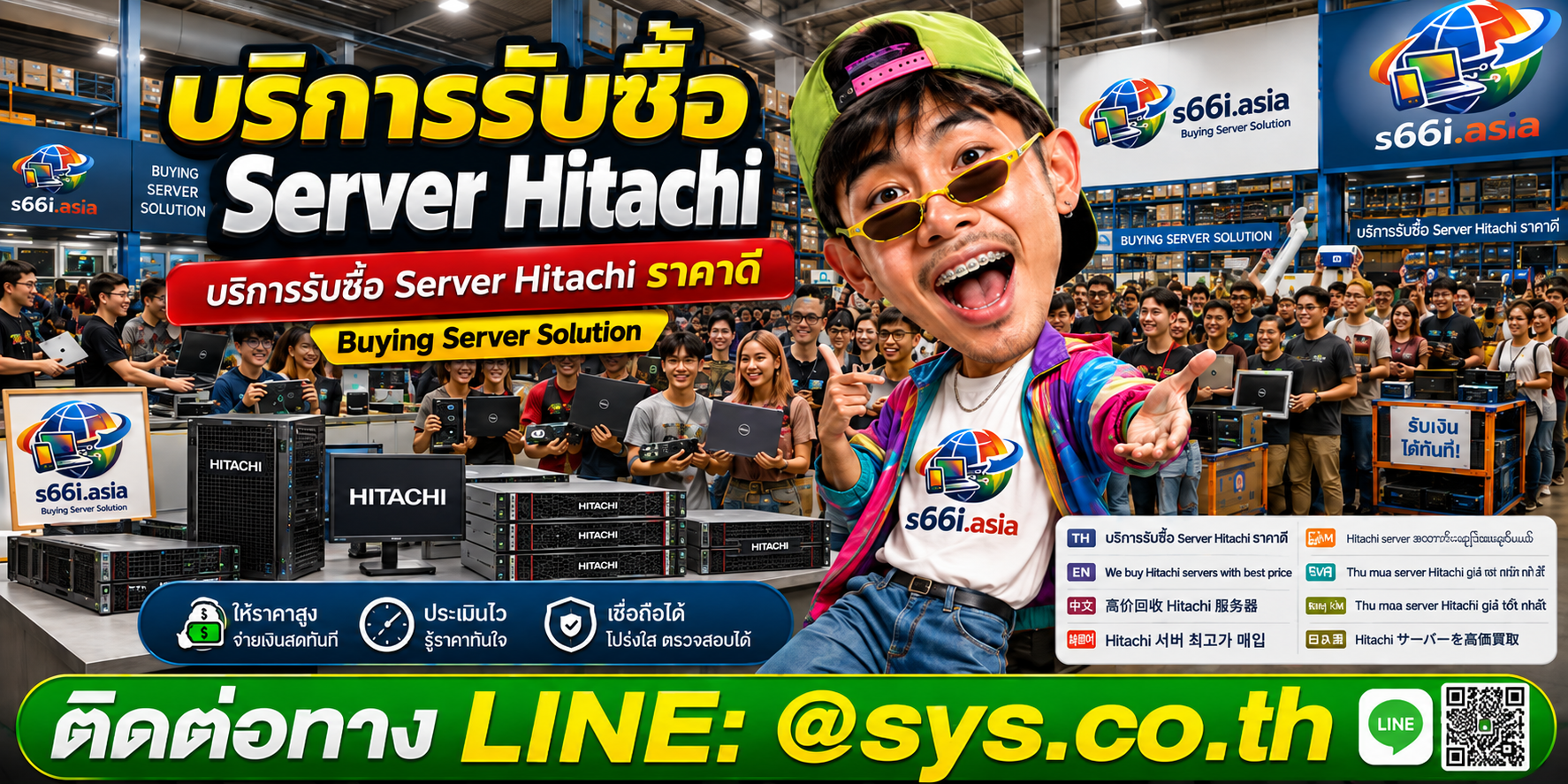 โกดังรับซื้อ Server Hitachi s66i.asia มีทีมงานและลูกค้าจำนวนมาก