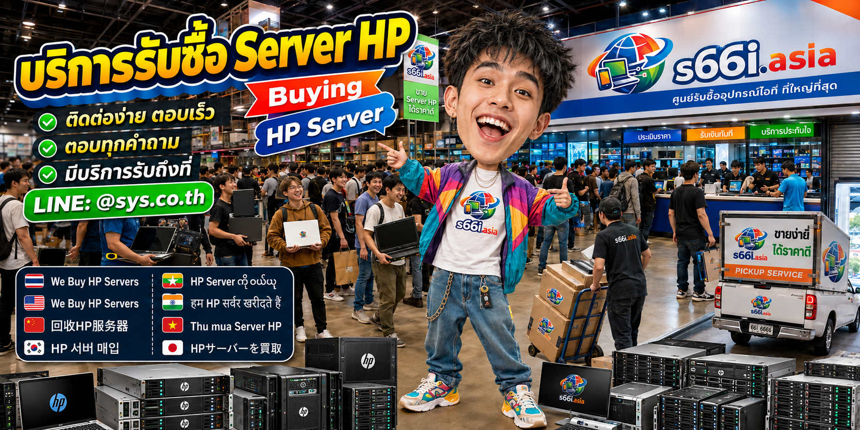 ช่องทาง LINE @sys.co.th สำหรับติดต่อบริการรับซื้อserver hp s66i.asia