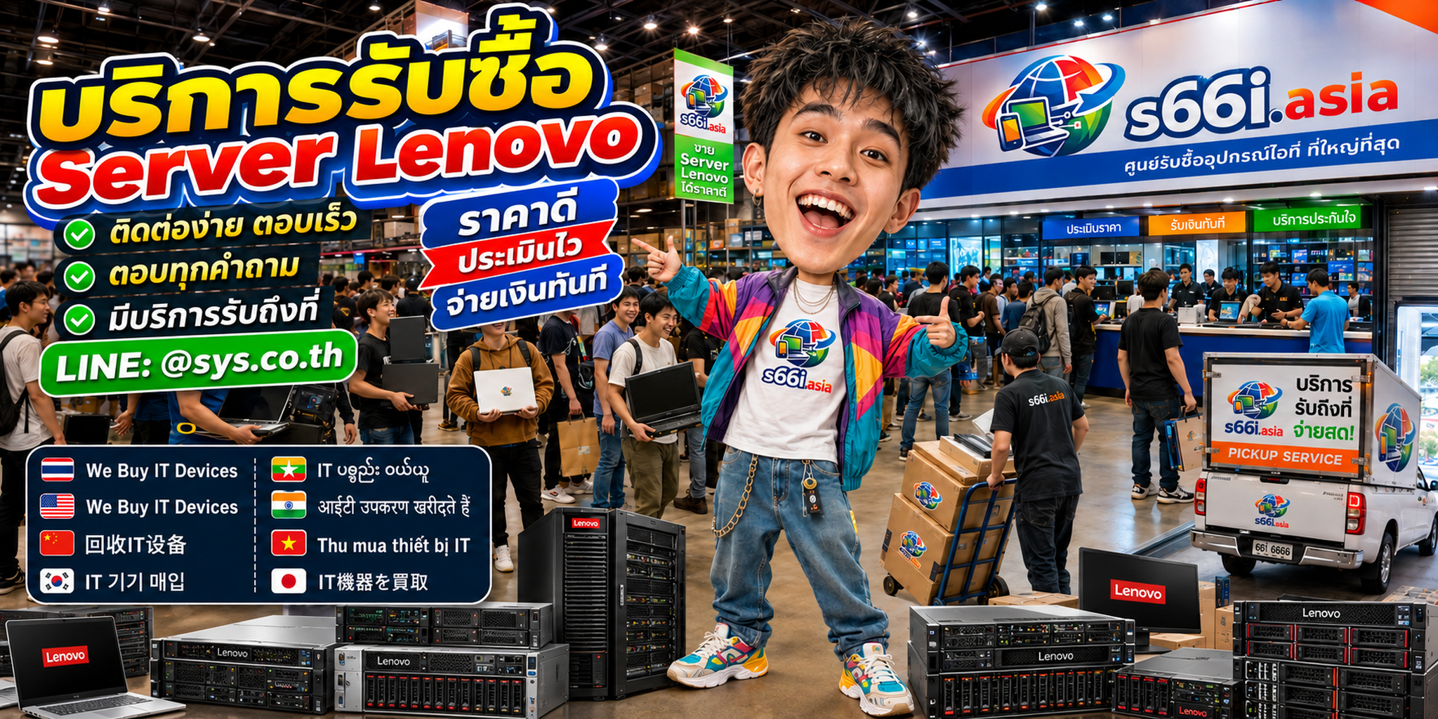 ช่องทาง LINE @sys.co.th สำหรับขาย Server Lenovo ให้ s66i.asia