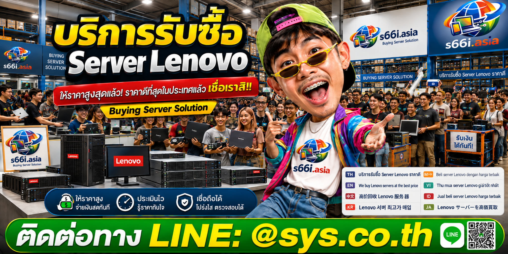 โกดังรับซื้อ Server Lenovo ThinkSystem s66i.asia มีทีมงานและลูกค้ามาใช้บริการจำนวนมาก