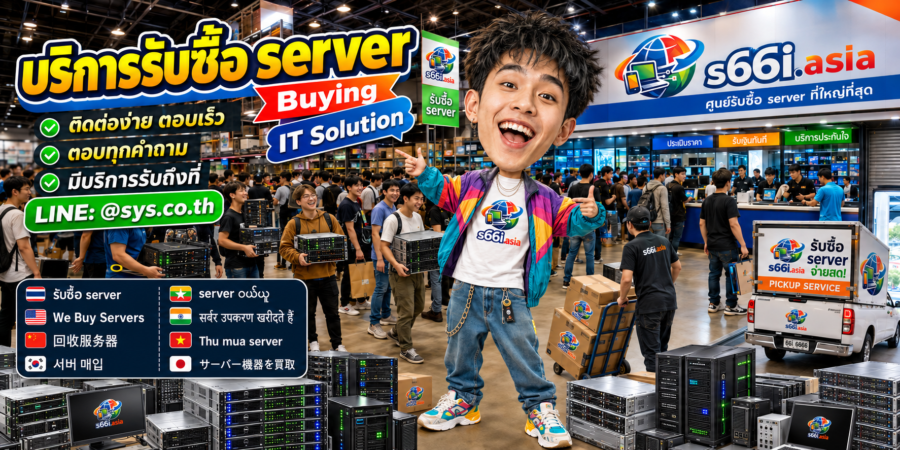 ช่องทาง LINE @sys.co.th สำหรับติดต่อบริการรับซื้อserver s66i.asia