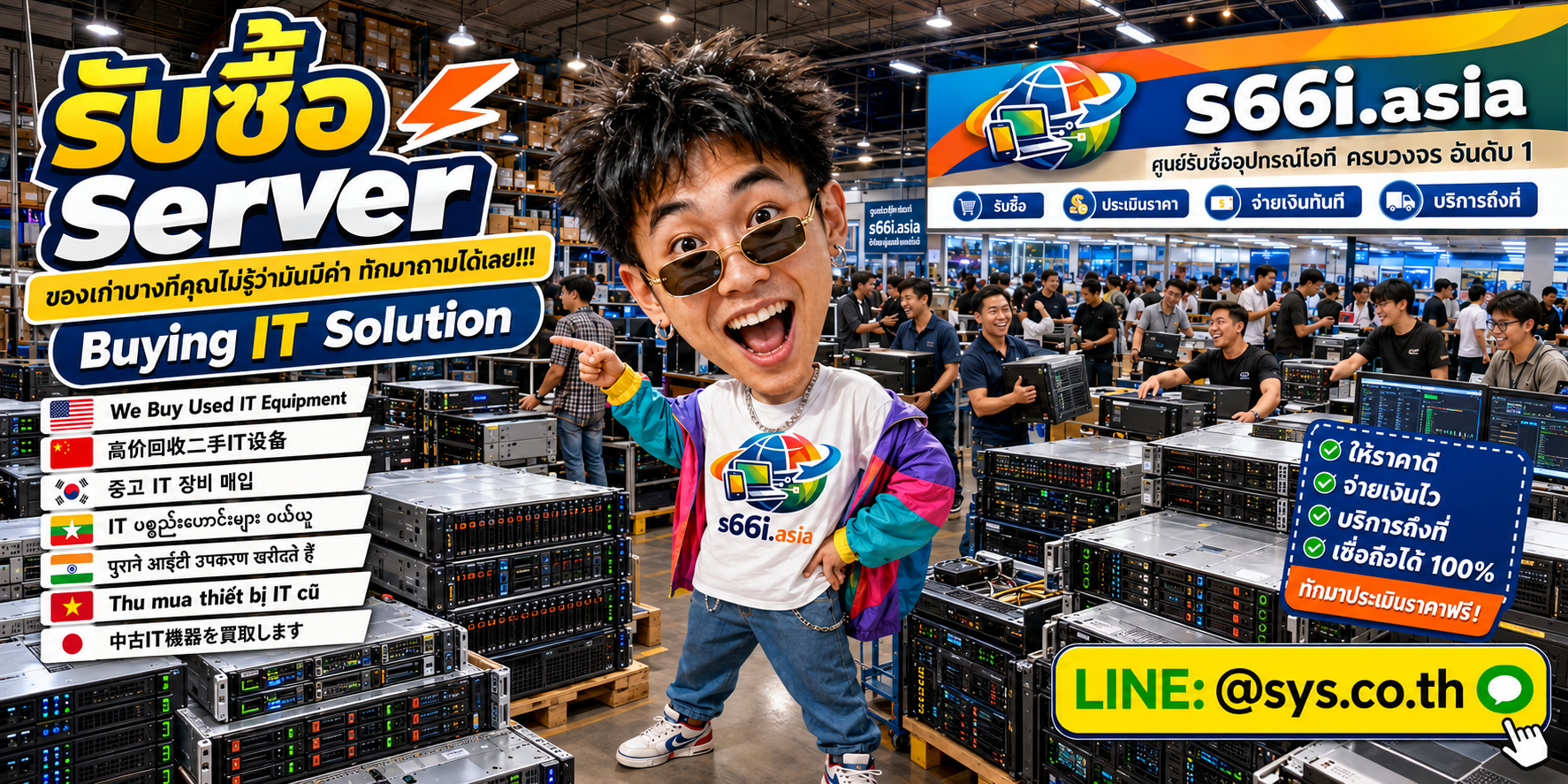 ทีมงาน s66i.asia รับซื้อserver ในโกดัง Server และอุปกรณ์ Data Center