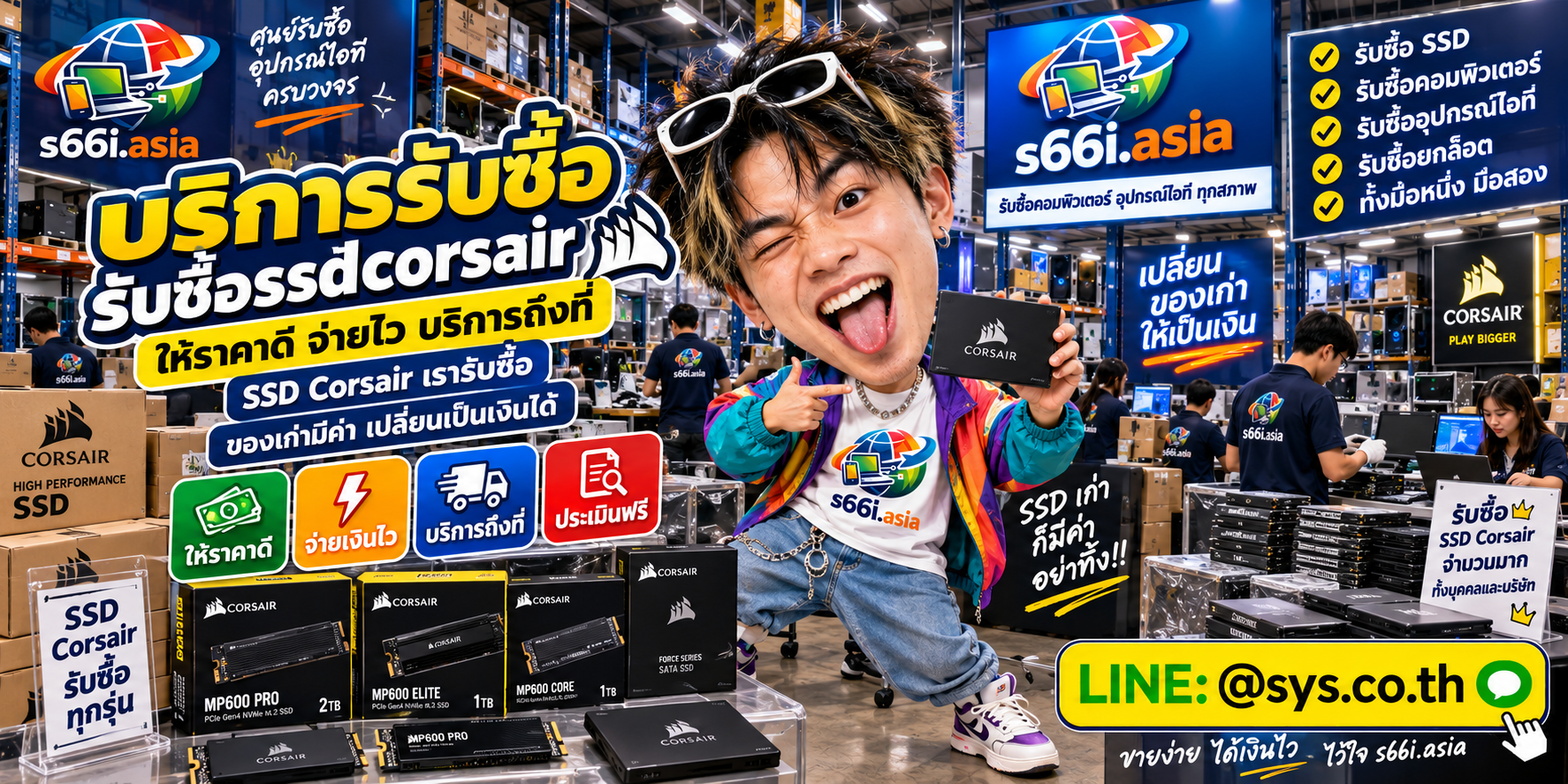 ทีมงาน s66i.asia รับซื้อ SSD Corsair ในโกดังไอที