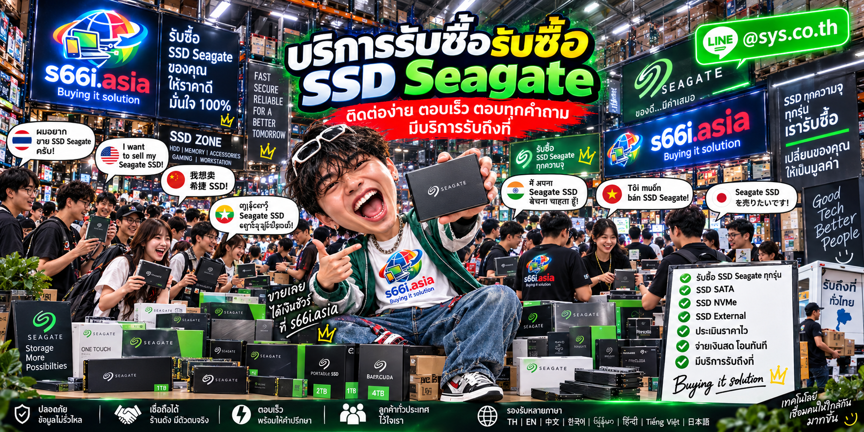 ช่องทาง LINE @sys.co.th สำหรับขาย SSD Seagate ให้ s66i.asia