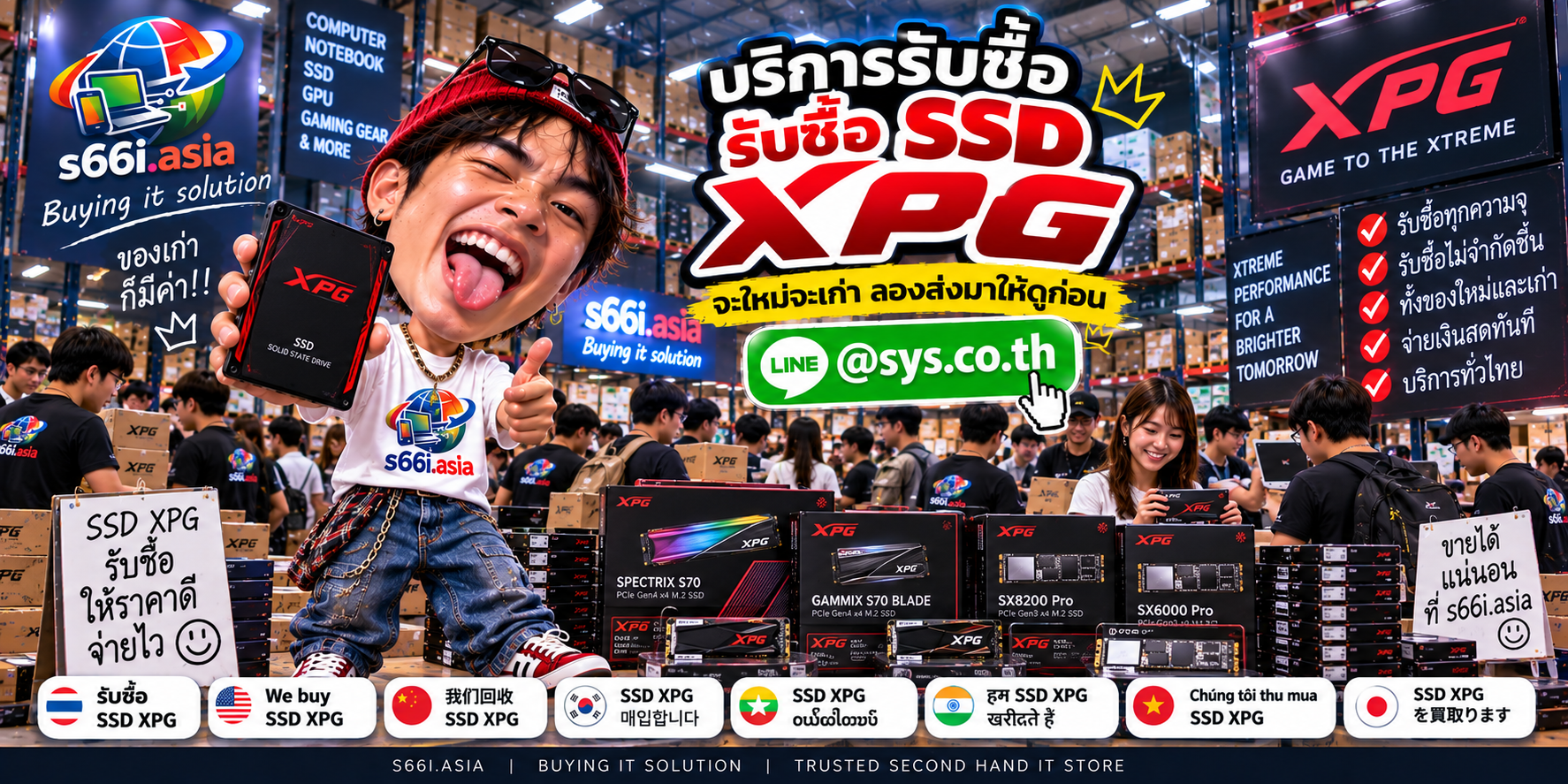 ทีมงาน s66i.asia รับซื้อ SSD XPG ในโกดังไอที