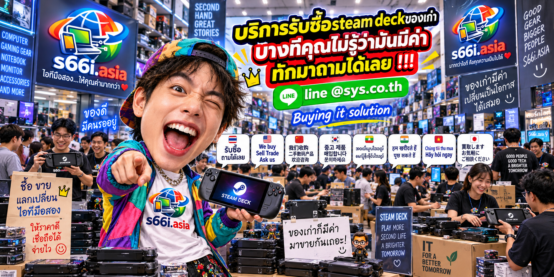 โกดังรับซื้อ Steam Deck s66i.asia มีลูกค้านำเครื่องเกมพกพามาประเมินจำนวนมาก