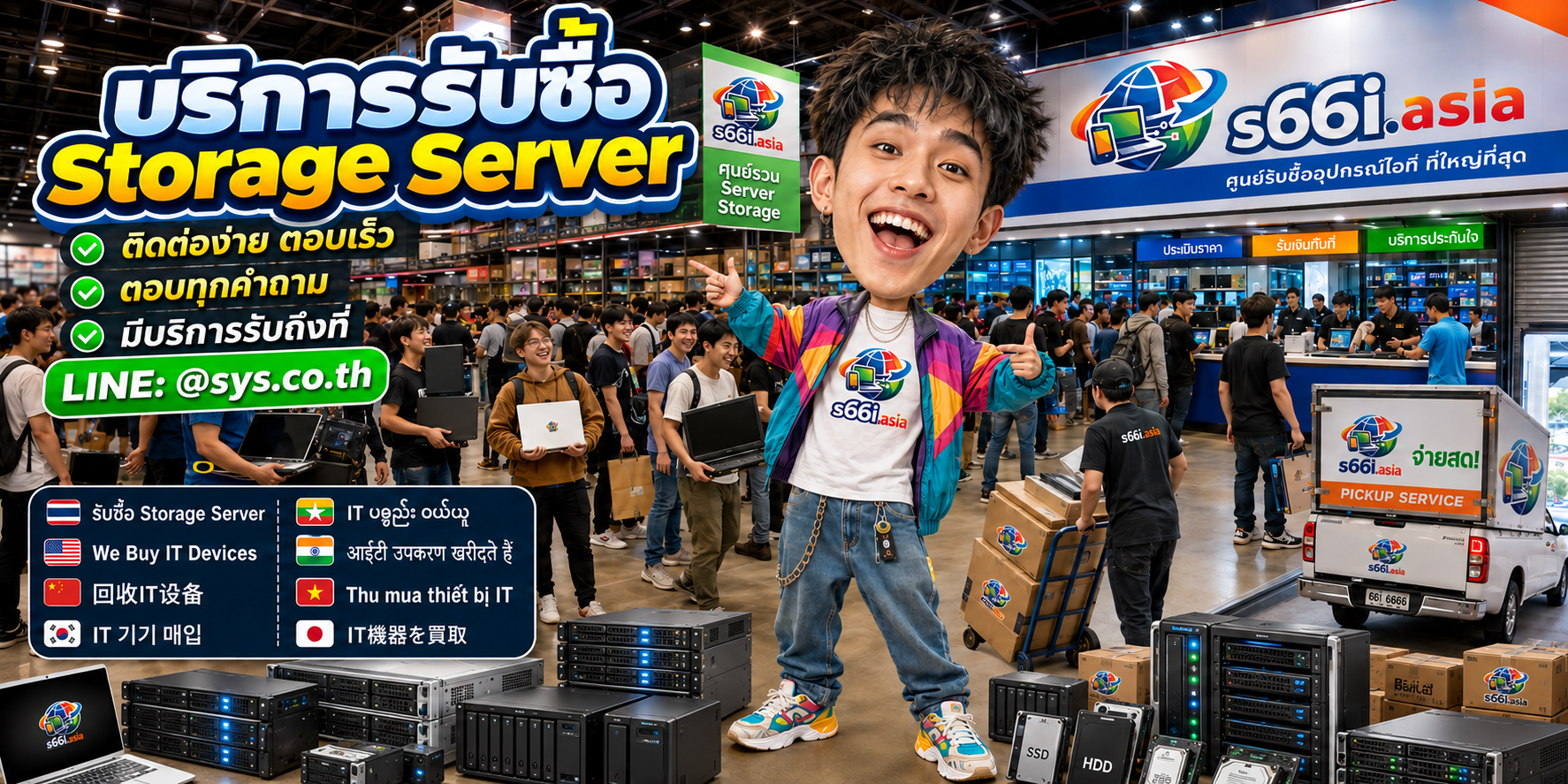 ช่องทาง LINE @sys.co.th สำหรับขาย Storage Server ให้ s66i.asia