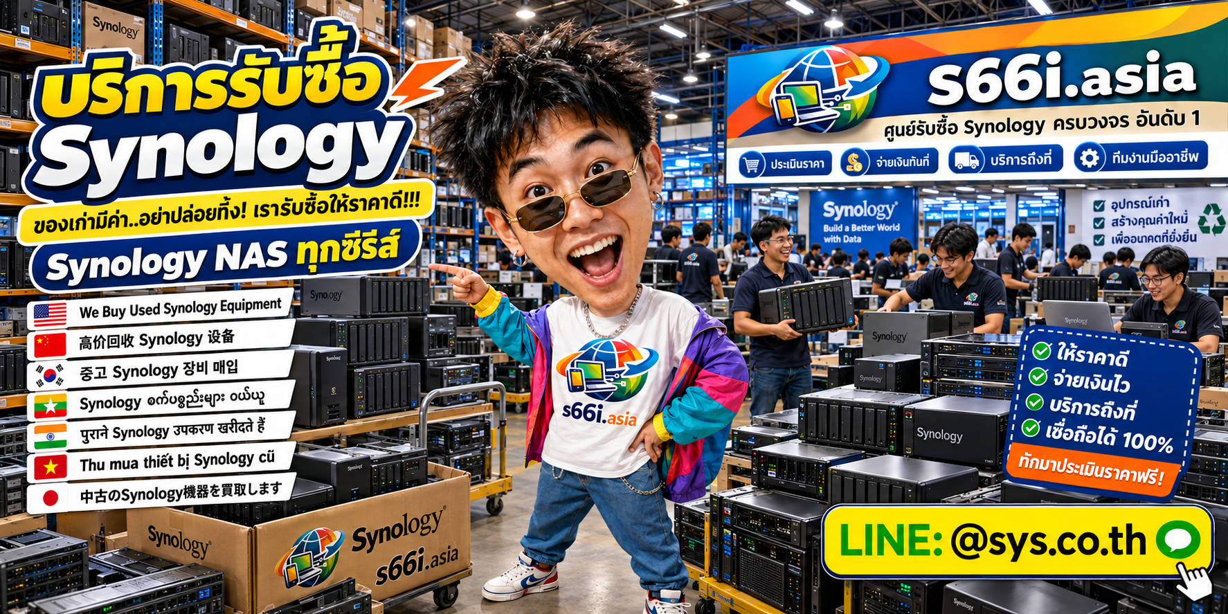 ทีมงาน s66i.asia รับซื้อ Synology ในโกดังไอที