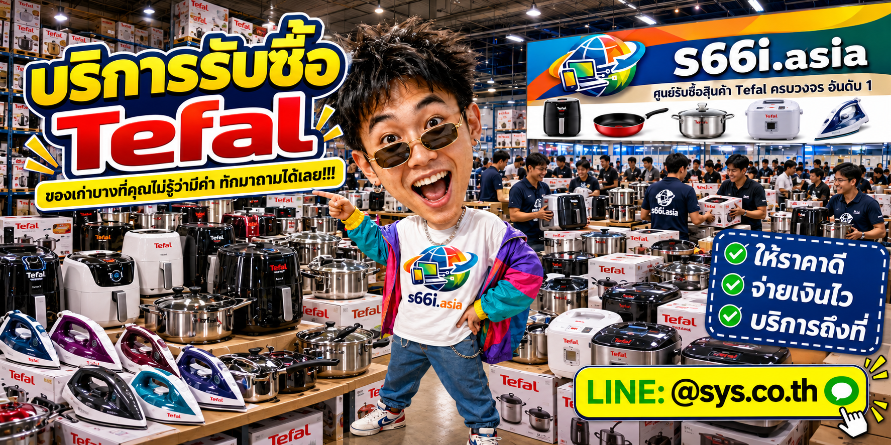 ทีมงาน s66i.asia ให้บริการรับซื้อ Tefal ในโกดังสินค้า