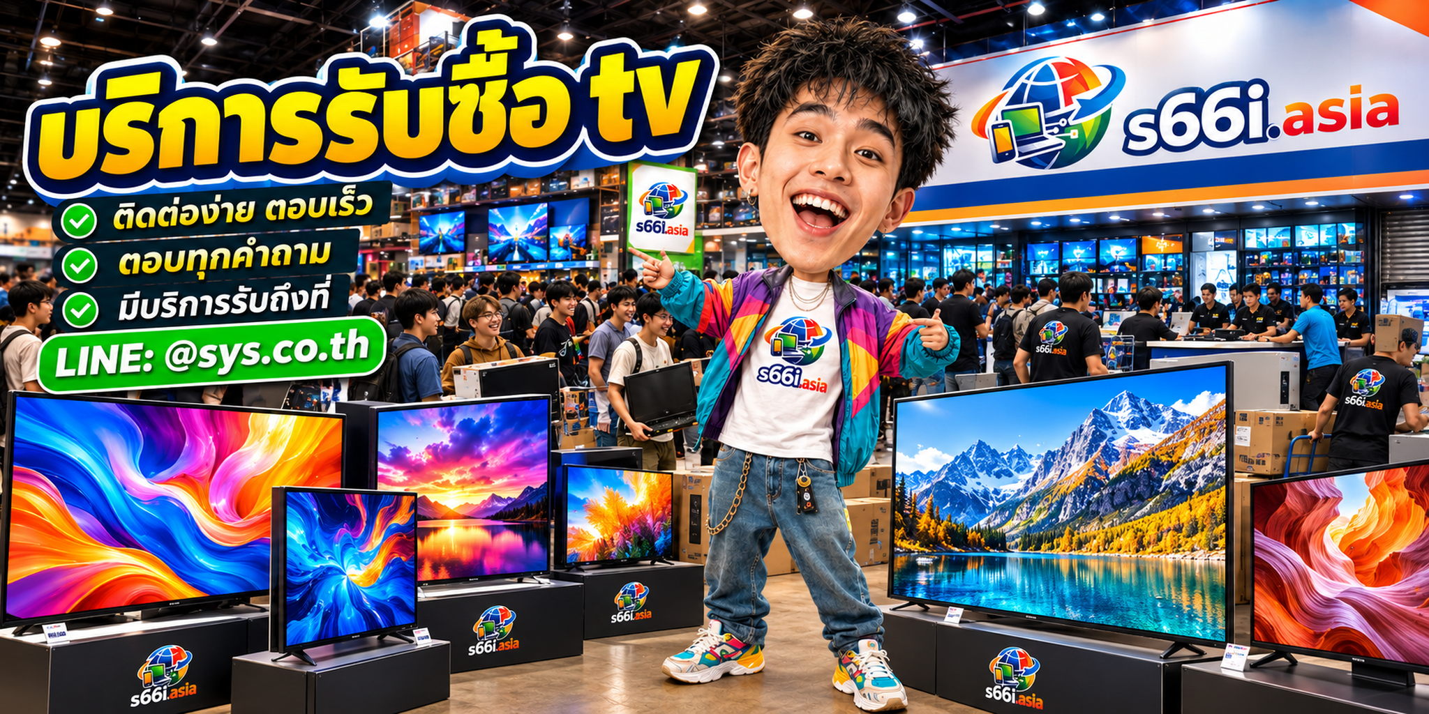 ติดต่อ LINE @sys.co.th เพื่อประเมิน TV มือสองและนัดรับสินค้า