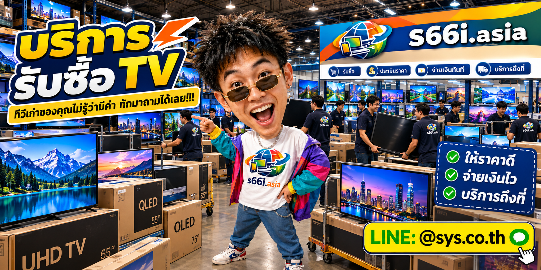 ทีมงาน s66i.asia รับซื้อทีวีมือสองและทีวีเก่าในโกดัง TV