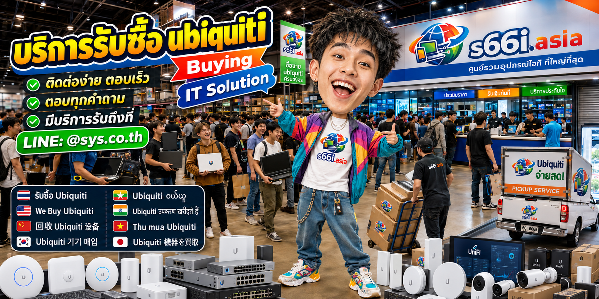 ช่องทาง LINE @sys.co.th สำหรับขาย Ubiquiti ให้ s66i.asia