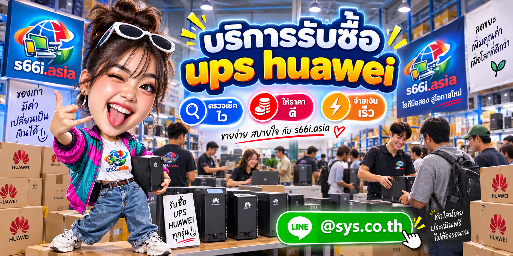 ทีมงาน s66i.asia รับซื้อ UPS Huawei ในโกดังไอที