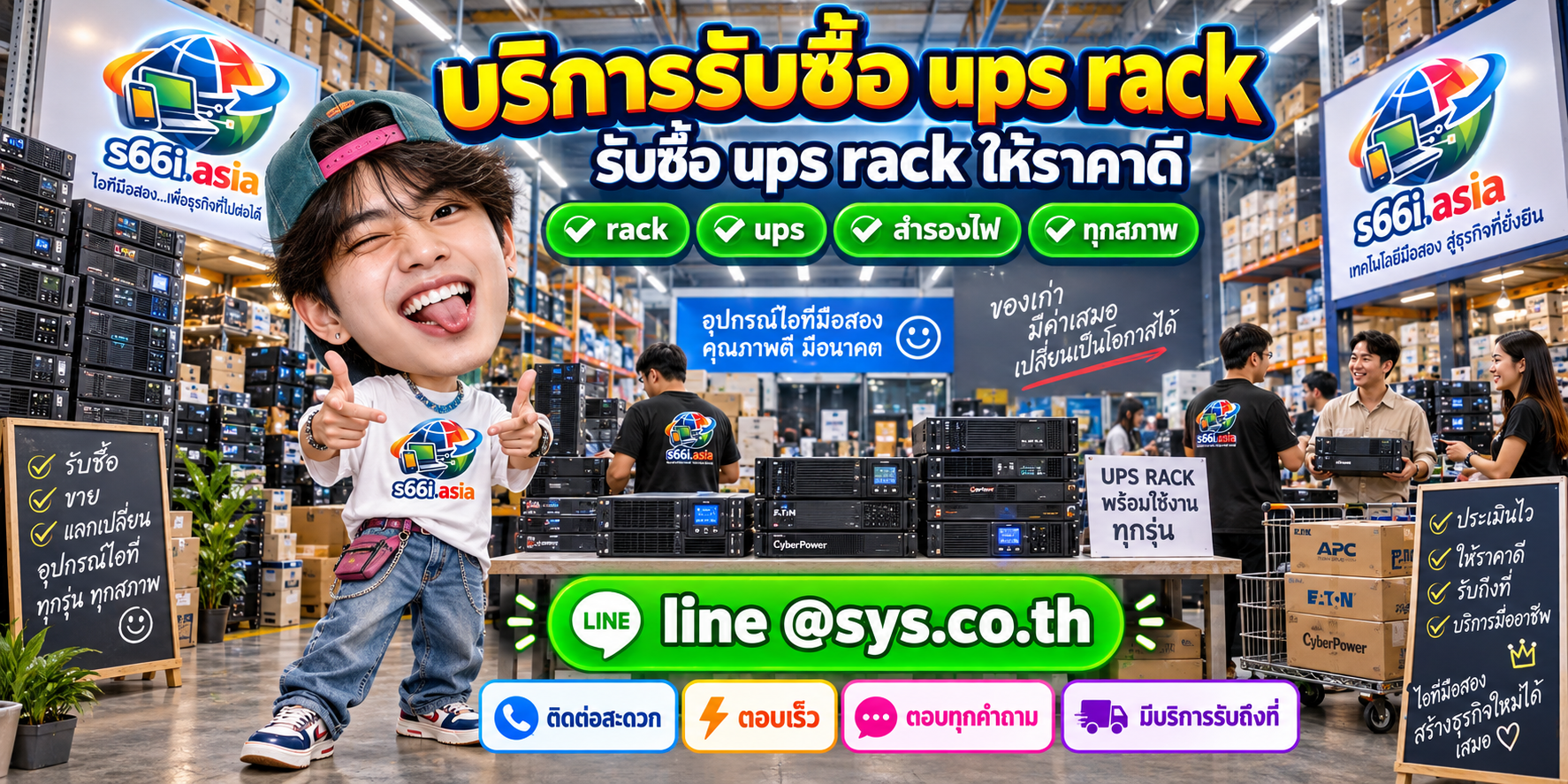 ช่องทาง LINE @sys.co.th สำหรับขาย UPS Rack ให้ s66i.asia