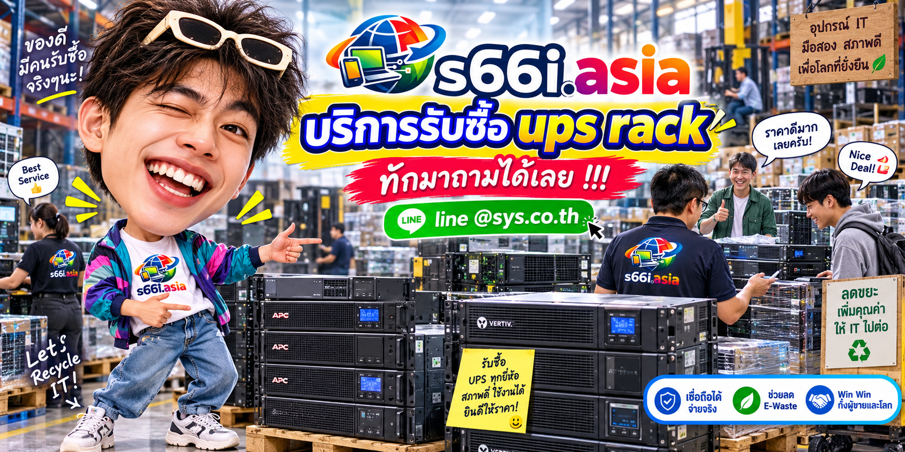 โกดังรับซื้อ UPS Rack s66i.asia มีเครื่องสำรองไฟแบบ Rack และลูกค้ามาใช้บริการ