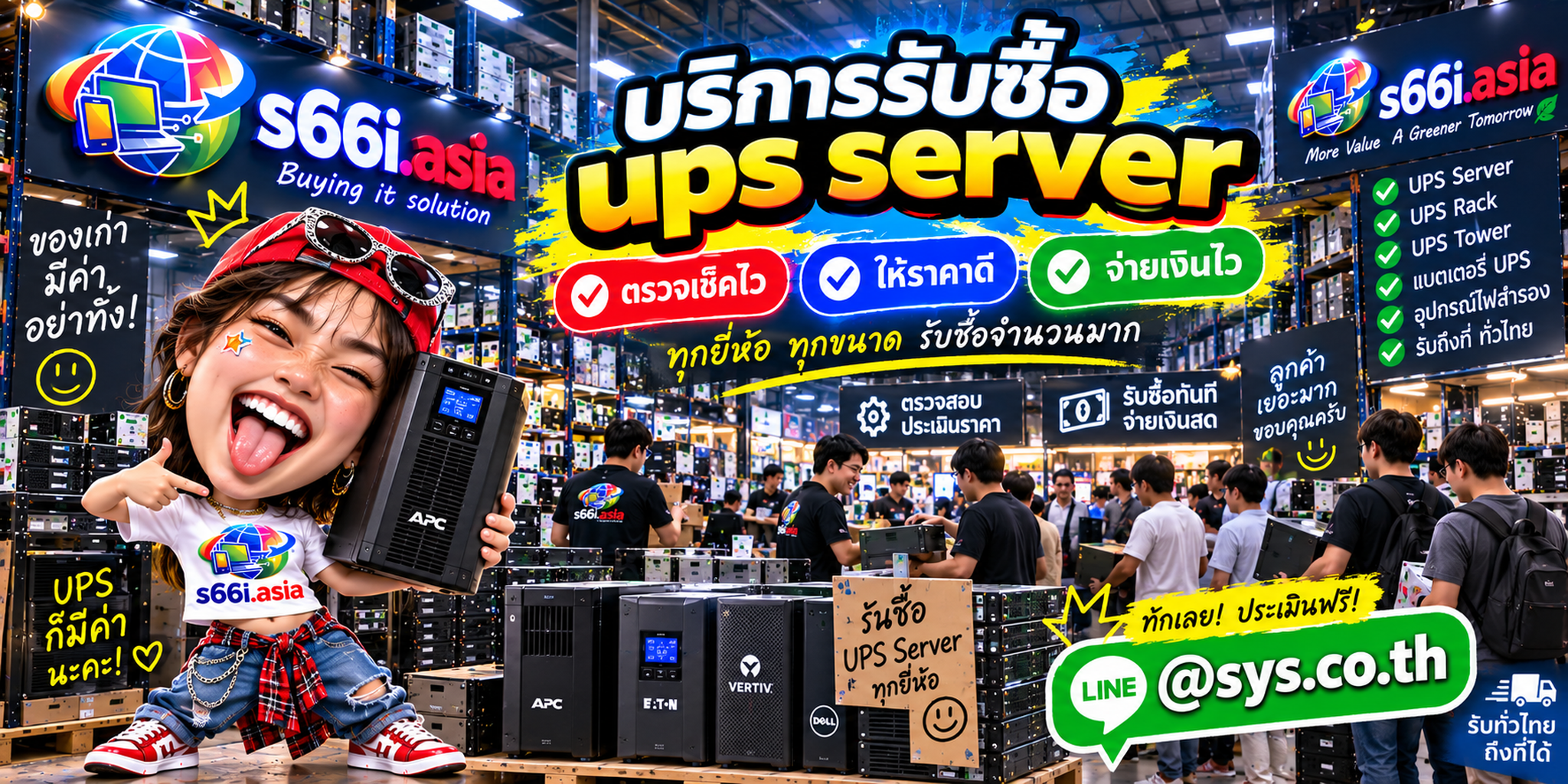 ทีมงาน s66i.asia รับซื้อ UPS Server มือสองในโกดังไอที