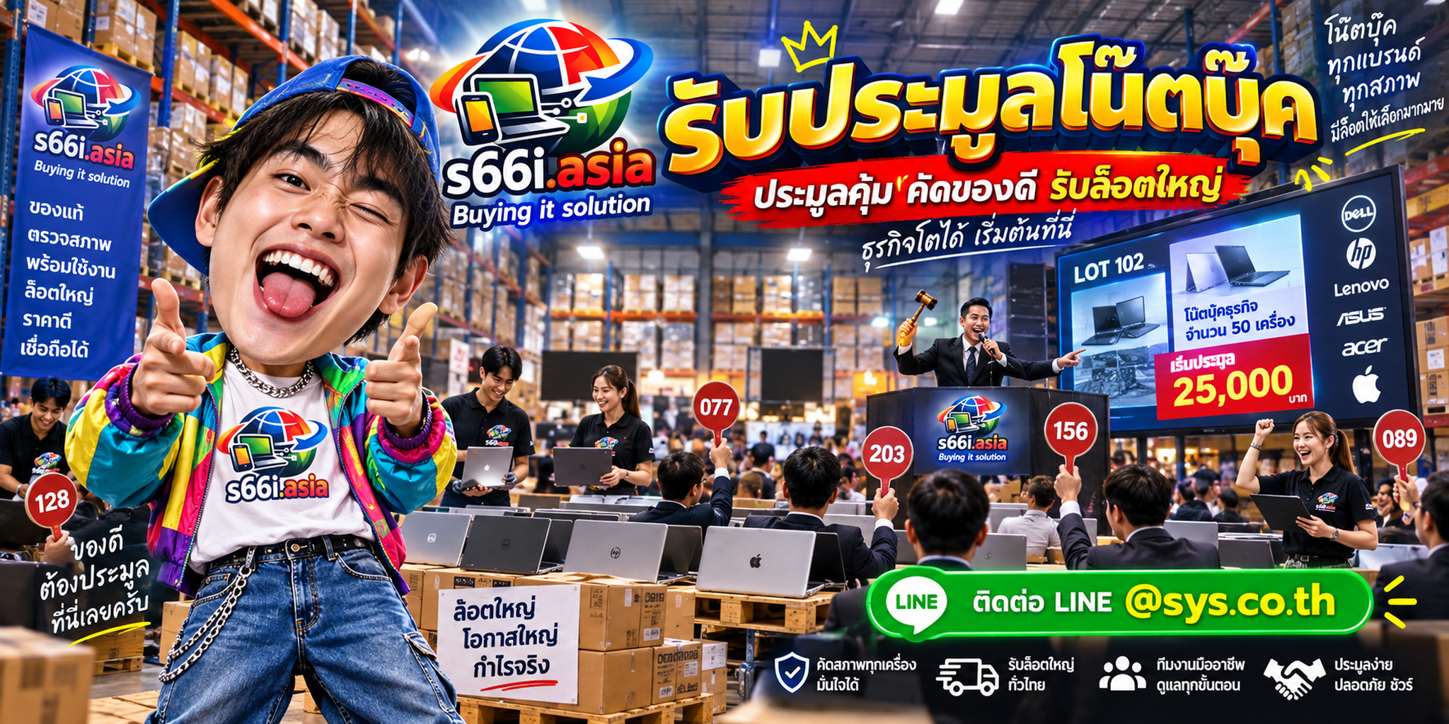 s66i.asia Buying IT Solution รับซื้อรับประมูลโน๊ตบุ๊ค ติดต่อ LINE @sys.co.th